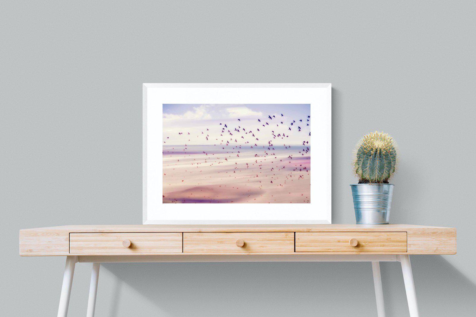 Flock-Wall_Art-80 x 60cm-Framed Print-White-Pixalot