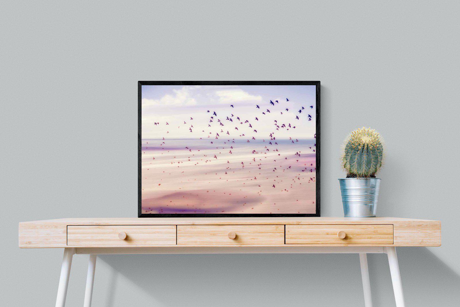 Flock-Wall_Art-80 x 60cm-Mounted Canvas-Black-Pixalot