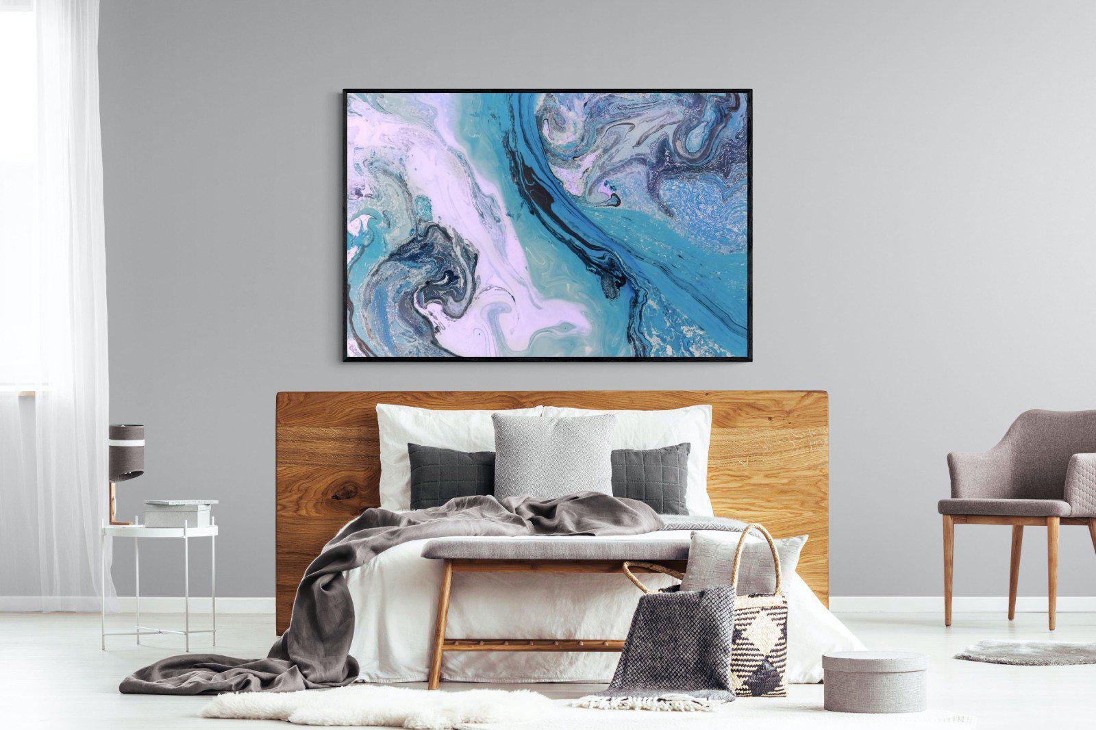 Fluid-Wall_Art-150 x 100cm-Mounted Canvas-Black-Pixalot