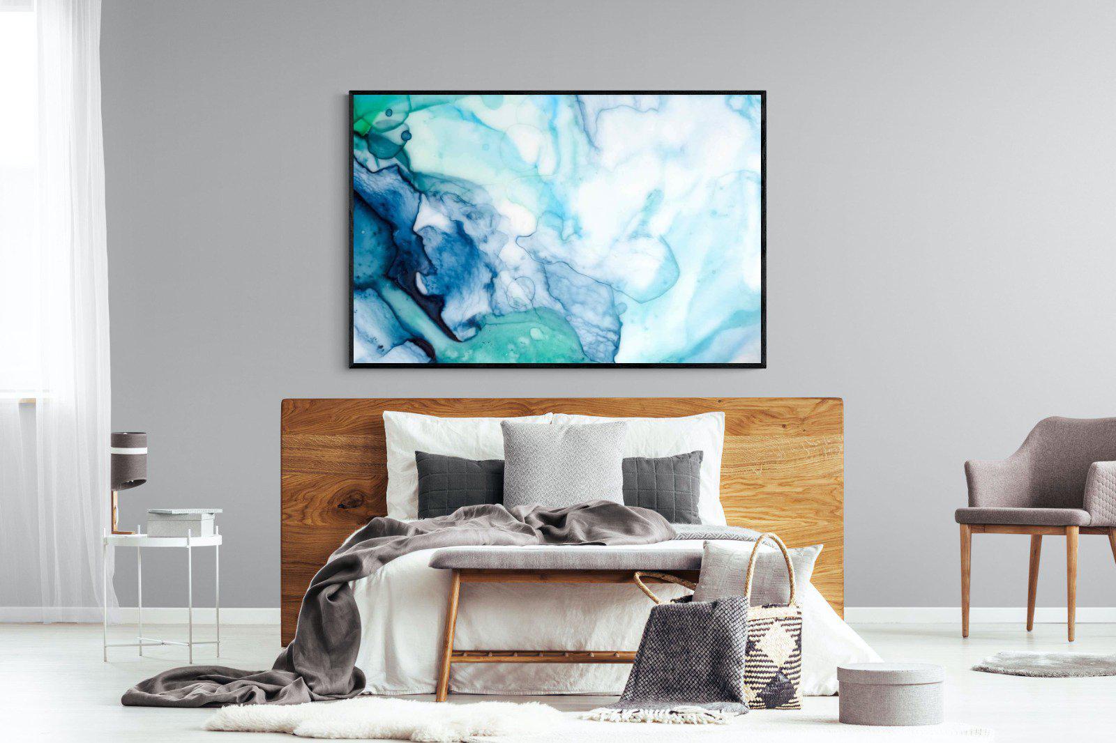 Fluid Texture-Wall_Art-150 x 100cm-Mounted Canvas-Black-Pixalot