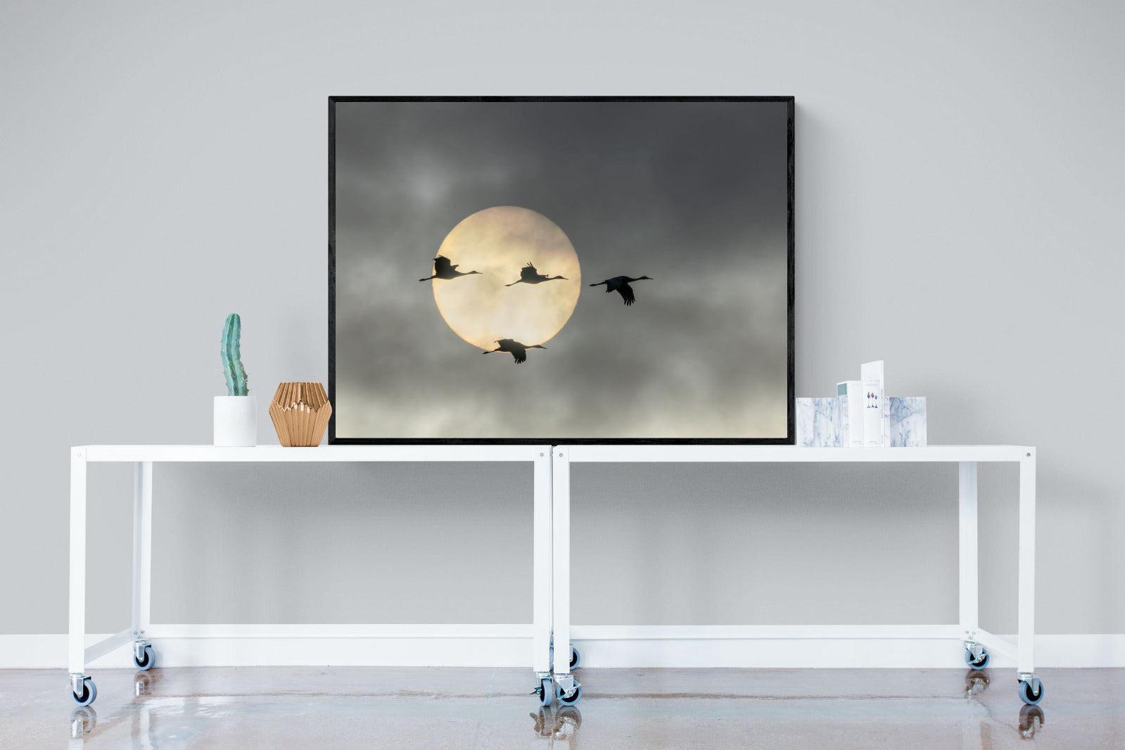 Flying High-Wall_Art-120 x 90cm-Mounted Canvas-Black-Pixalot