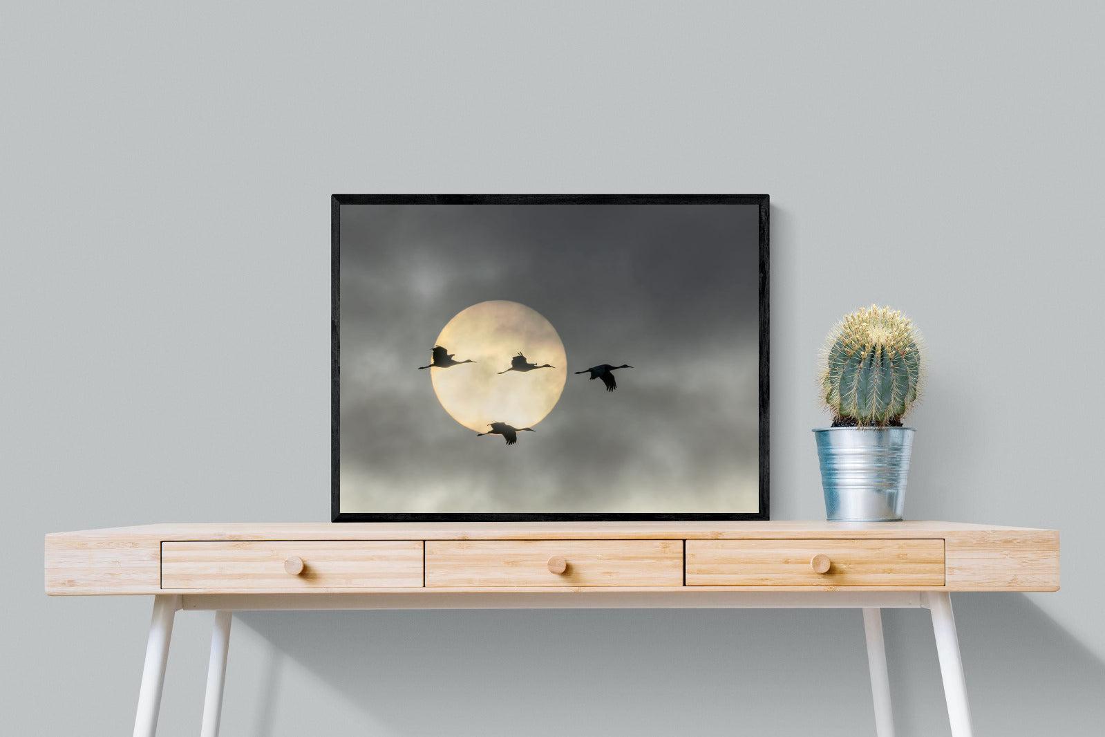 Flying High-Wall_Art-80 x 60cm-Mounted Canvas-Black-Pixalot