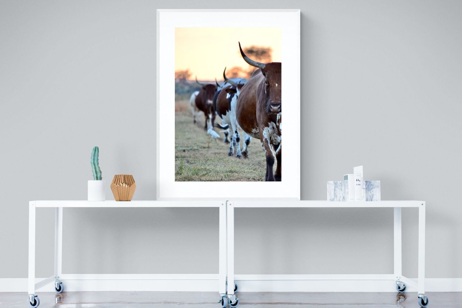 Follow The Leader-Wall_Art-90 x 120cm-Framed Print-White-Pixalot