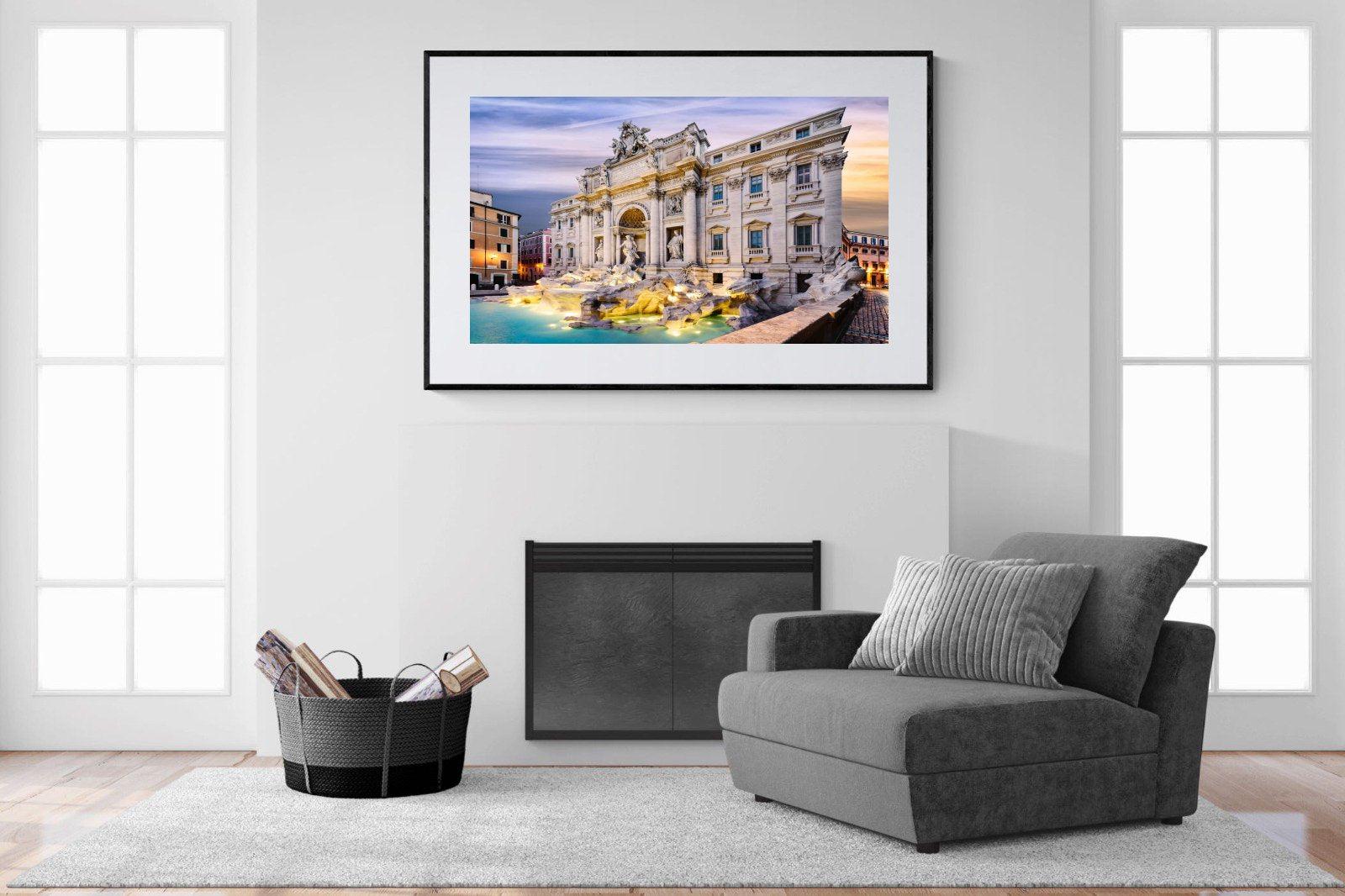 Fountain di Trevi-Wall_Art-150 x 100cm-Framed Print-Black-Pixalot