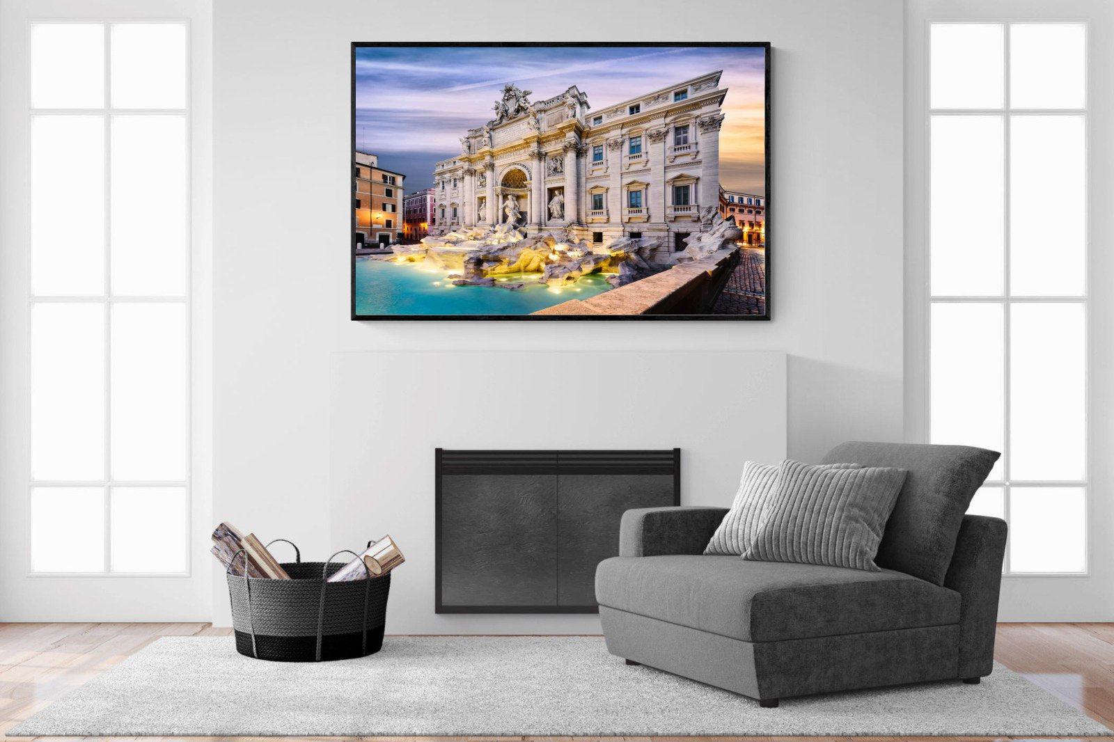 Fountain di Trevi-Wall_Art-150 x 100cm-Mounted Canvas-Black-Pixalot