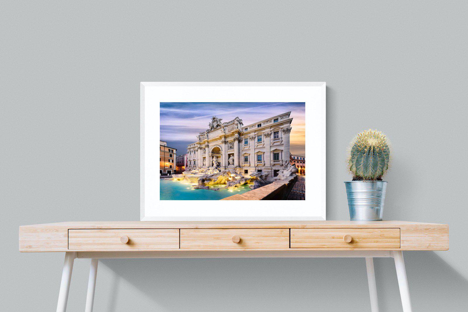 Fountain di Trevi-Wall_Art-80 x 60cm-Framed Print-White-Pixalot