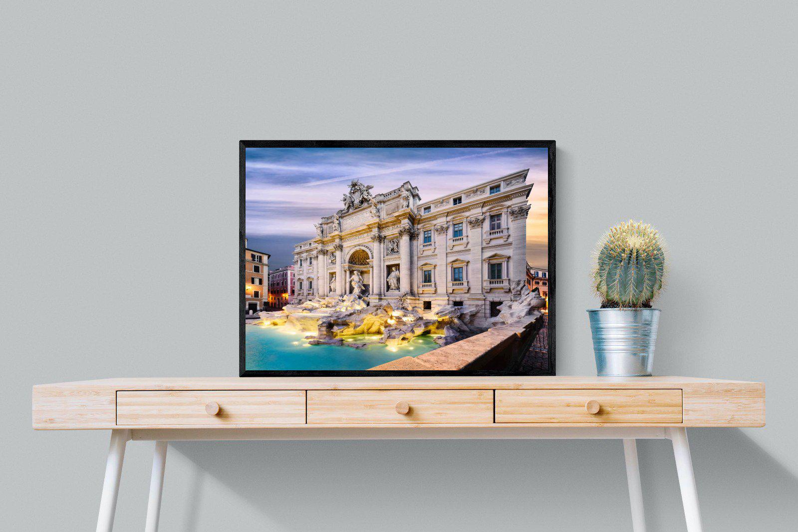 Fountain di Trevi-Wall_Art-80 x 60cm-Mounted Canvas-Black-Pixalot