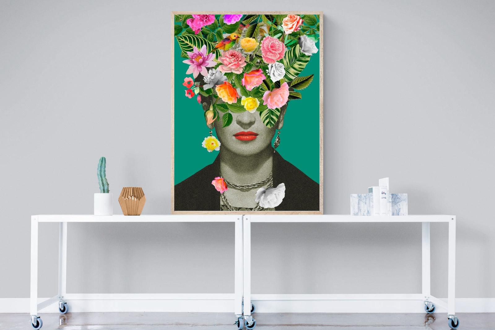 Frida Floral-Wall_Art-90 x 120cm-Mounted Canvas-Wood-Pixalot