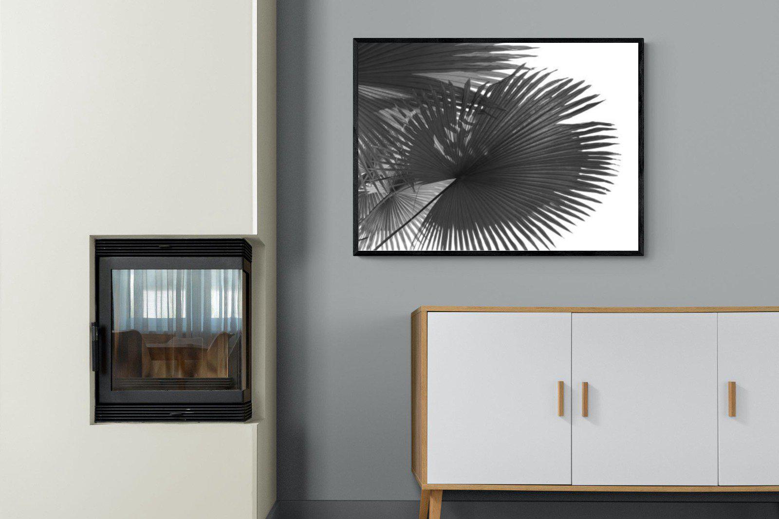 Frond-Wall_Art-100 x 75cm-Mounted Canvas-Black-Pixalot