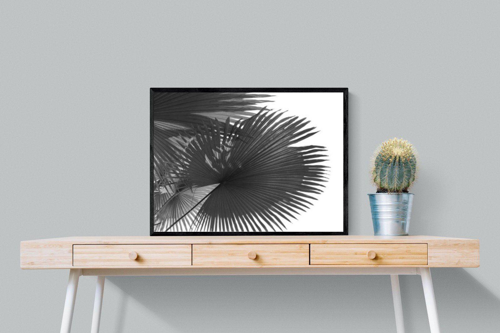 Frond-Wall_Art-80 x 60cm-Mounted Canvas-Black-Pixalot