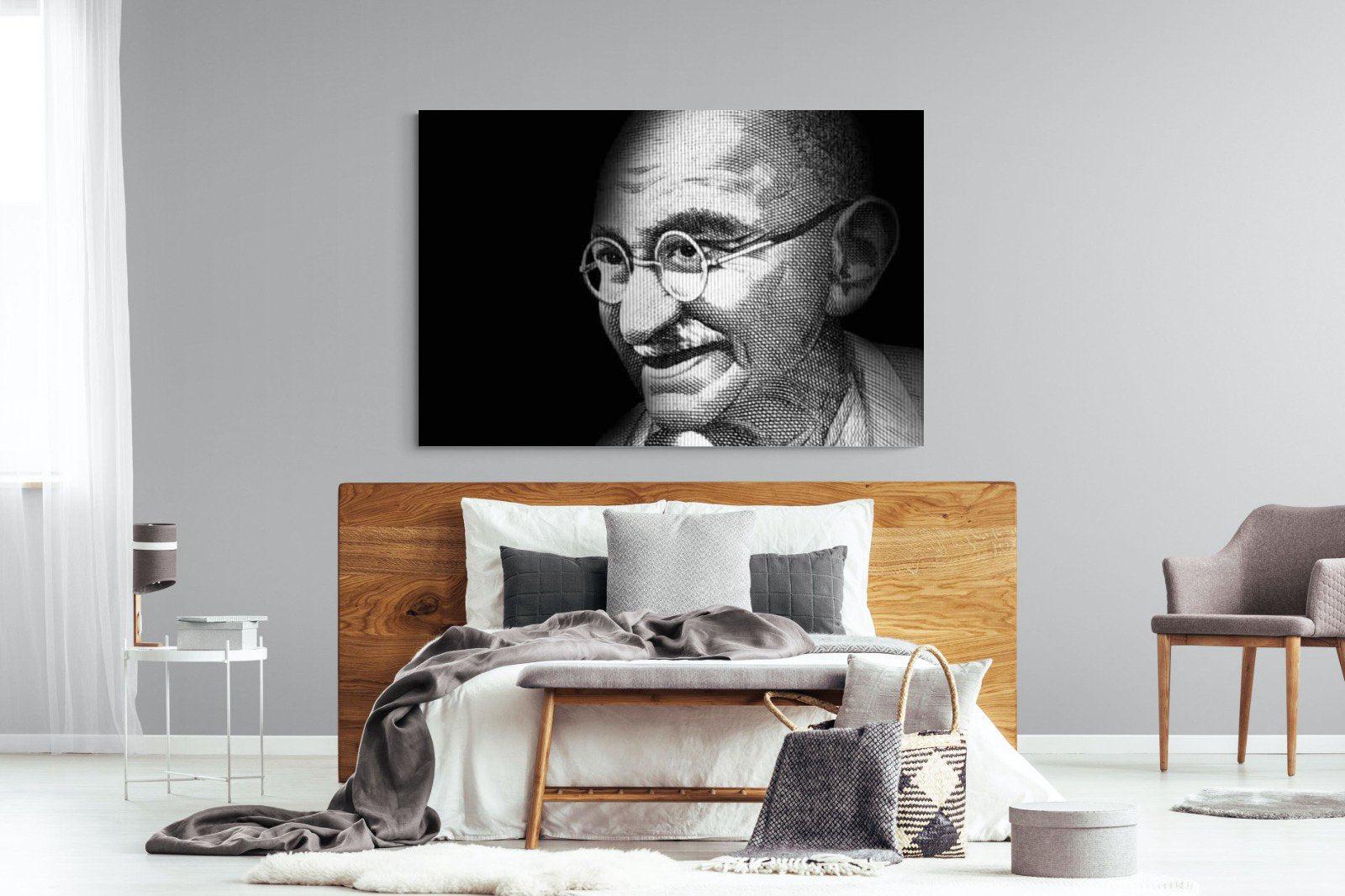 Ghandi-Wall_Art-150 x 100cm-Mounted Canvas-No Frame-Pixalot