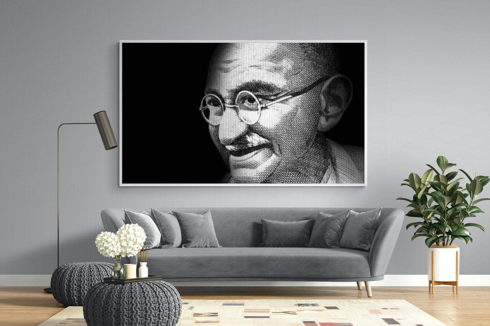 Ghandi-Wall_Art-220 x 130cm-Mounted Canvas-White-Pixalot