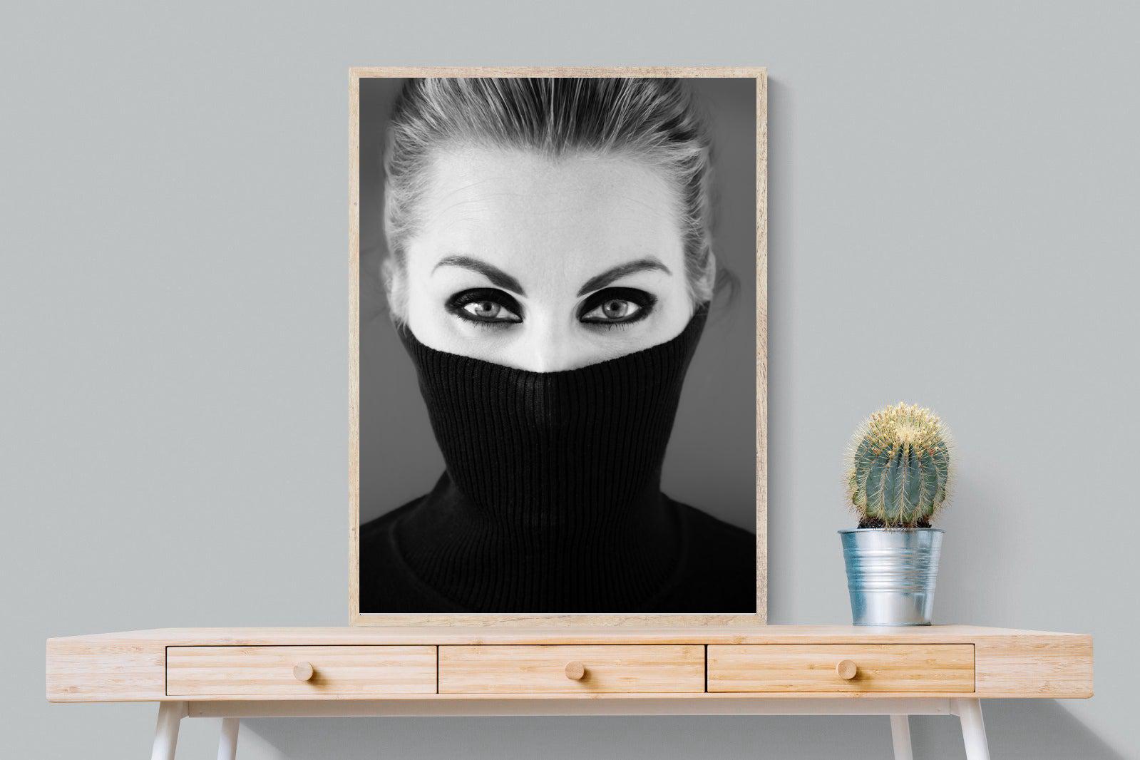 Girl in Black-Wall_Art-75 x 100cm-Mounted Canvas-Wood-Pixalot