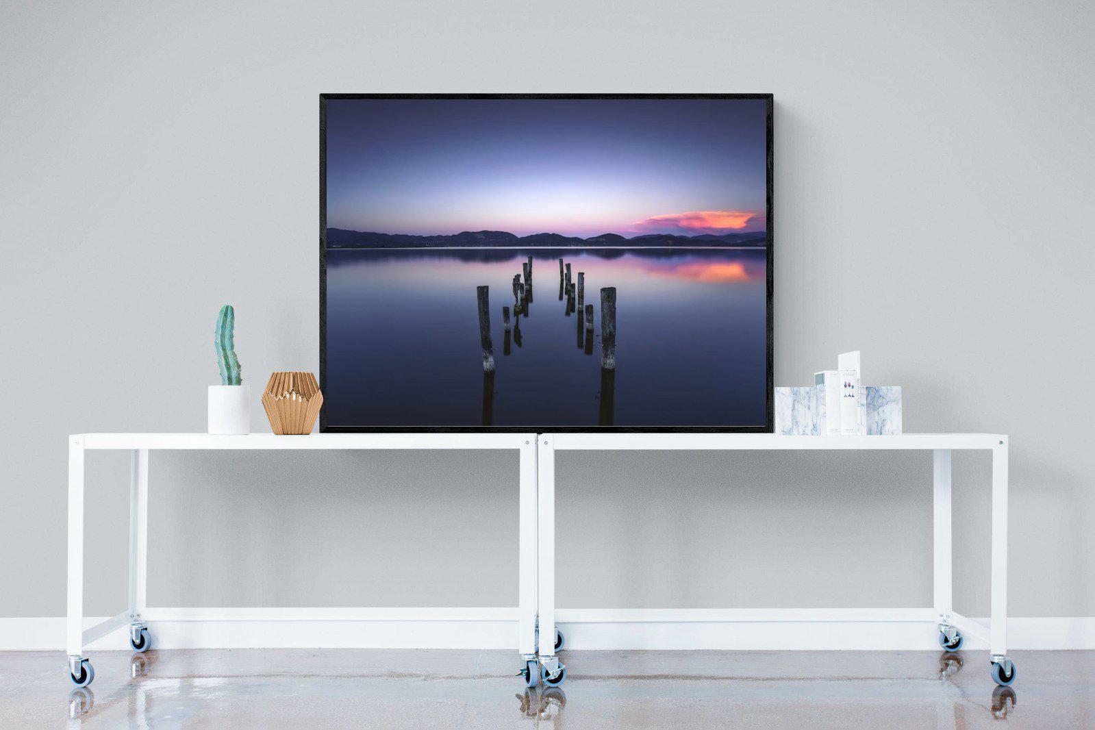 Glassy Lake-Wall_Art-120 x 90cm-Mounted Canvas-Black-Pixalot