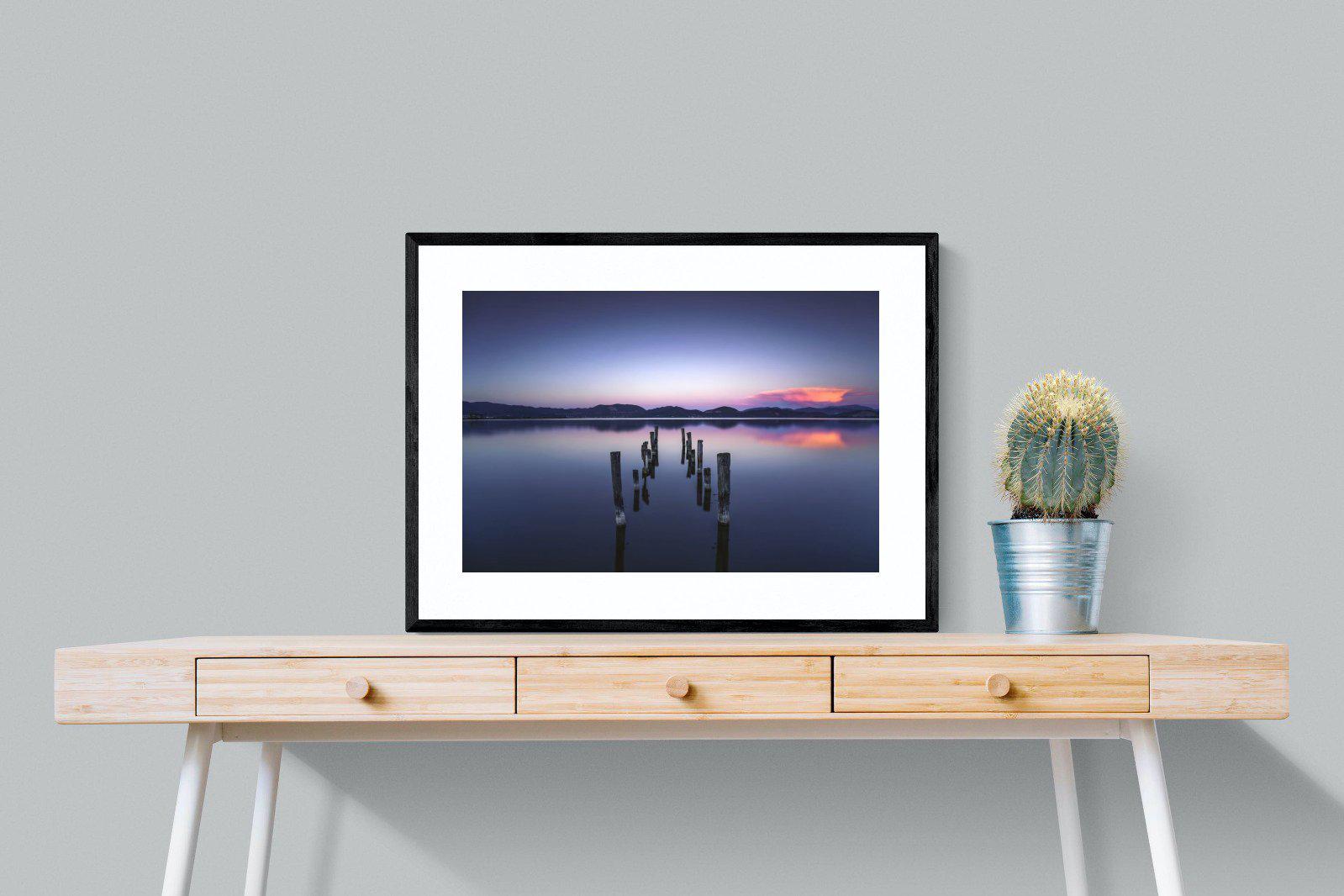 Glassy Lake-Wall_Art-80 x 60cm-Framed Print-Black-Pixalot