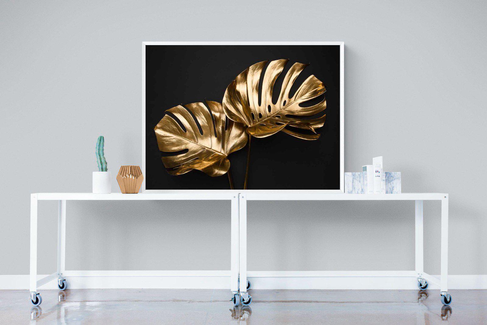 Gold Leaf-Wall_Art-120 x 90cm-Mounted Canvas-White-Pixalot