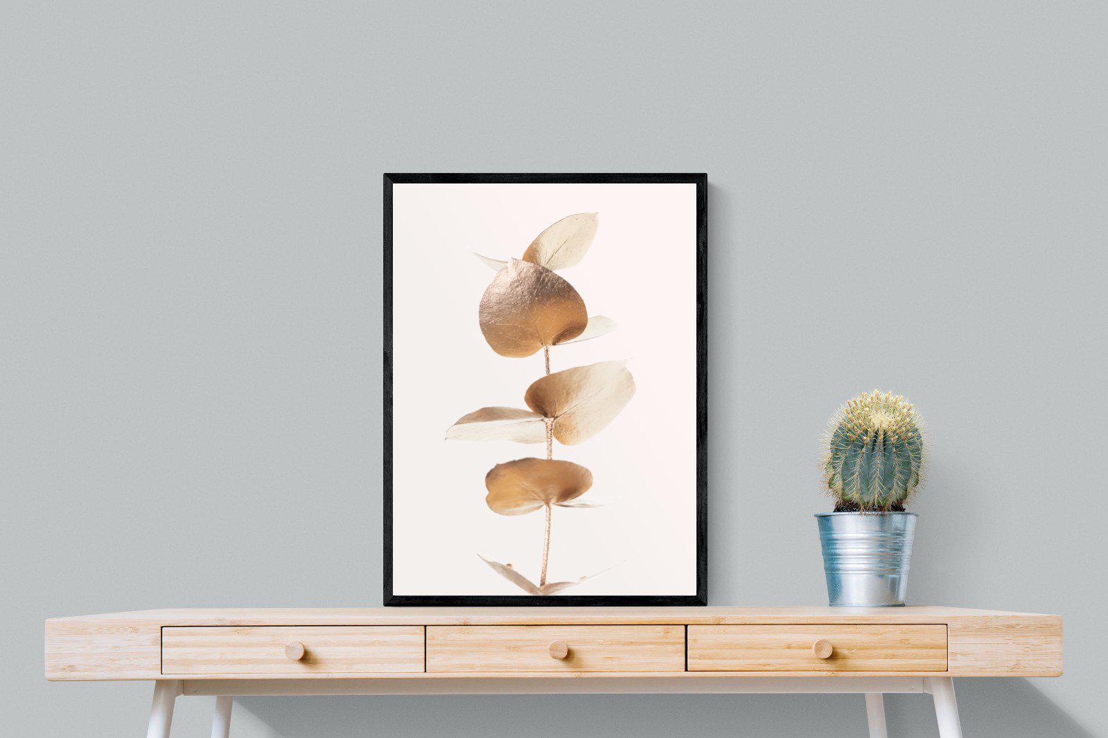 Golden Eucalyptus-Wall_Art-60 x 80cm-Mounted Canvas-Black-Pixalot