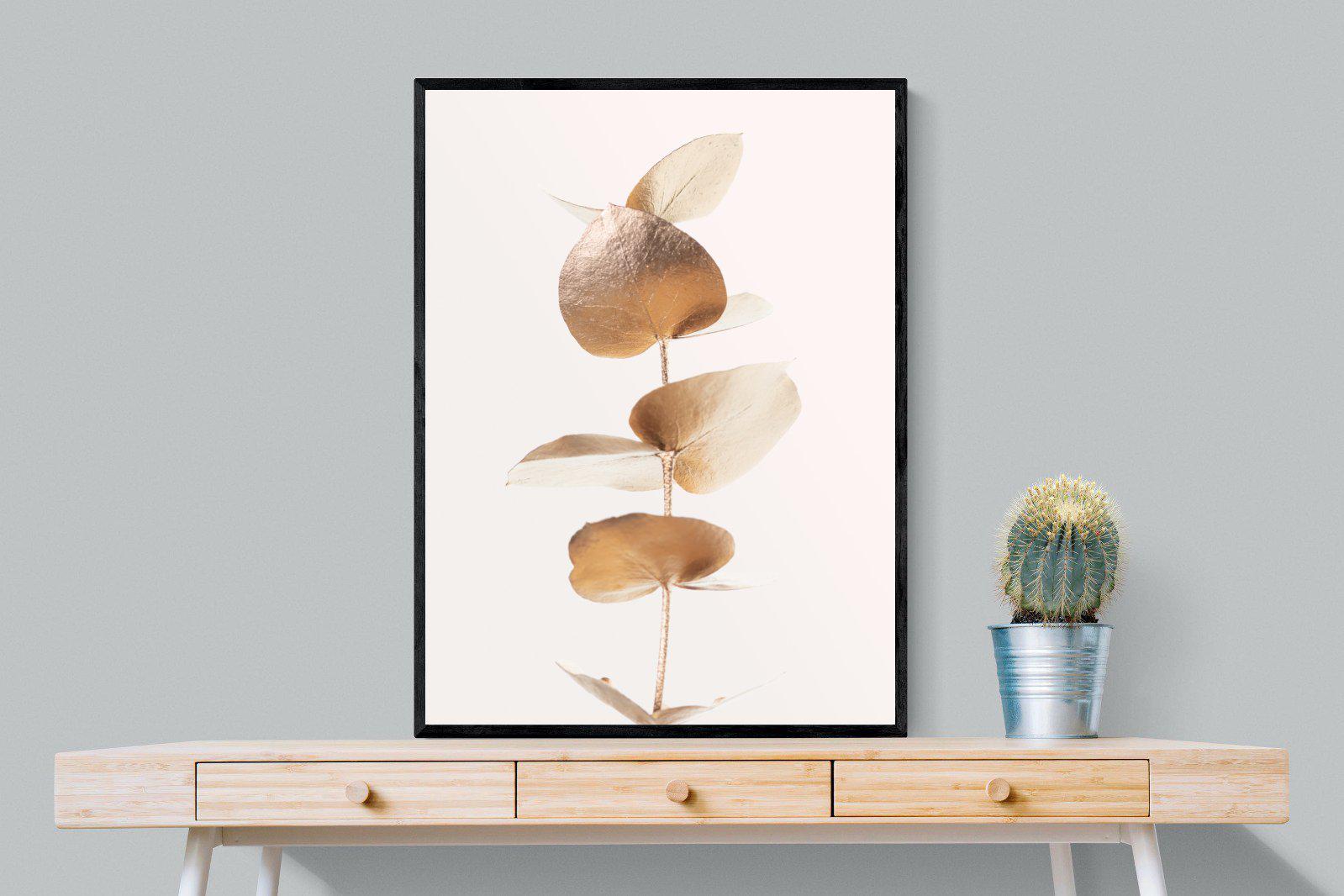 Golden Eucalyptus-Wall_Art-75 x 100cm-Mounted Canvas-Black-Pixalot