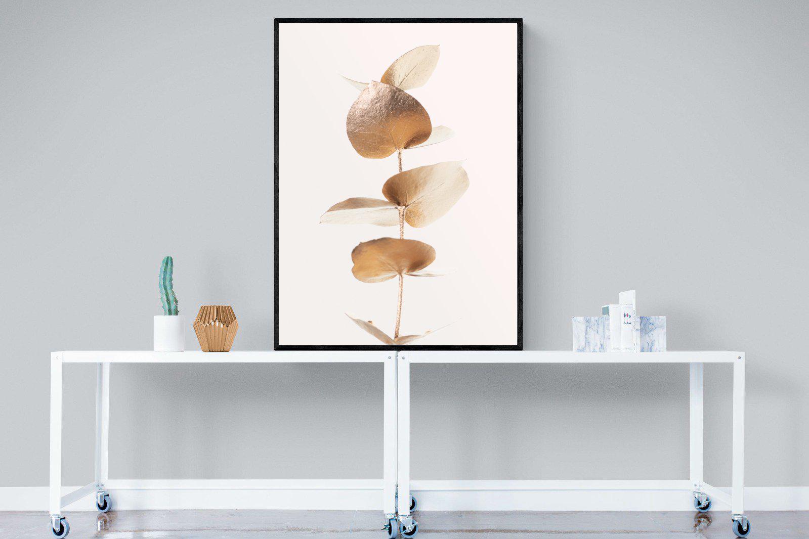 Golden Eucalyptus-Wall_Art-90 x 120cm-Mounted Canvas-Black-Pixalot