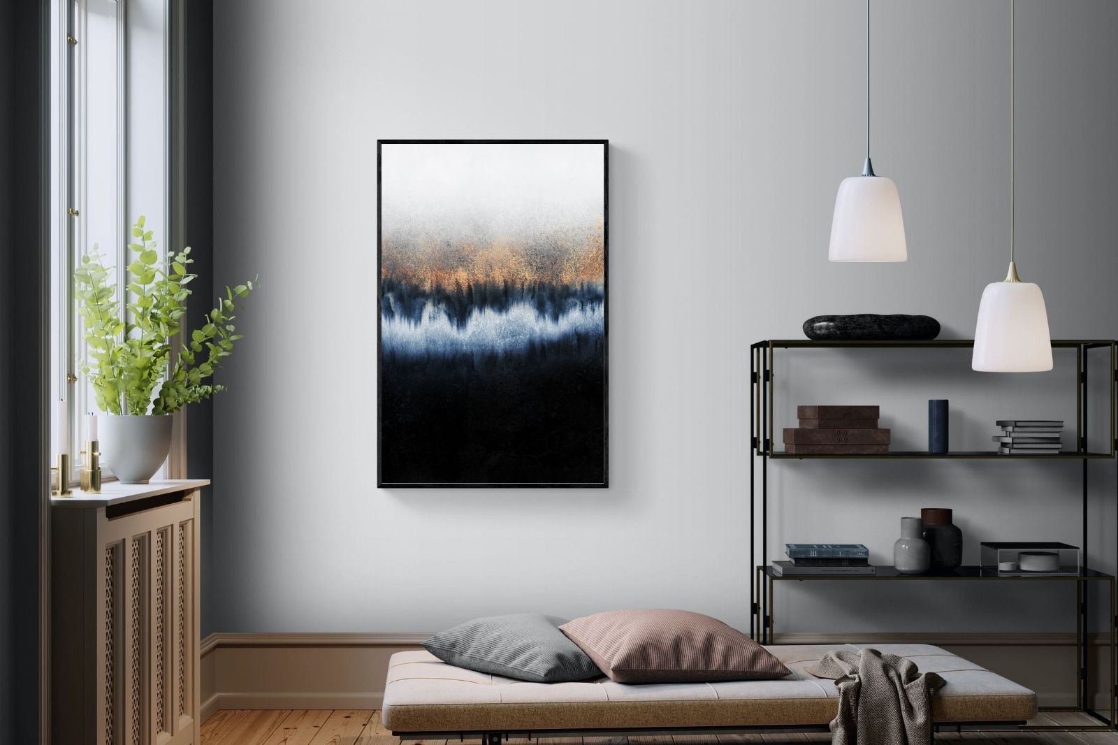 Golden Horizon-Wall_Art-100 x 150cm-Mounted Canvas-Black-Pixalot