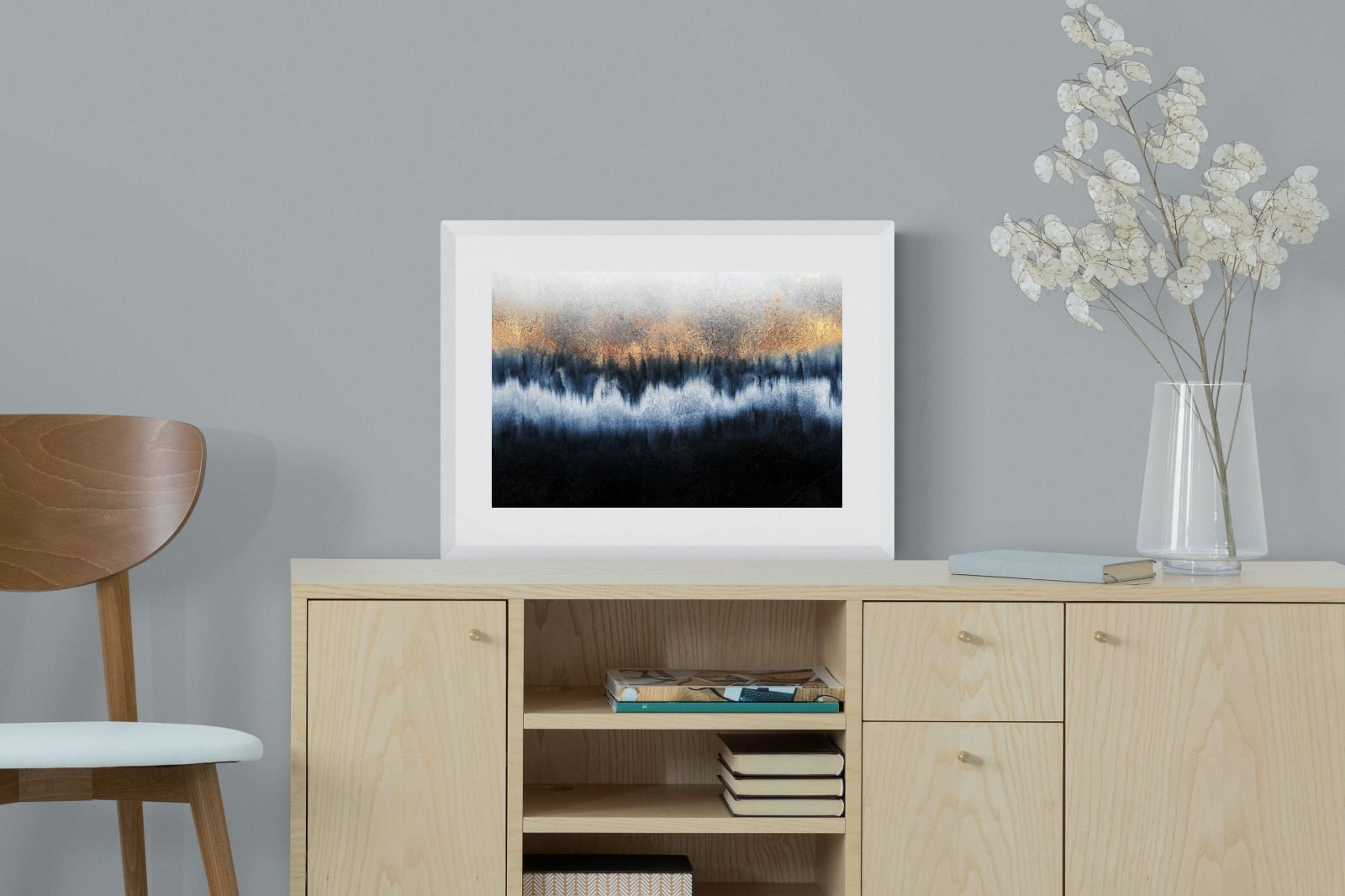 Golden Horizon-Wall_Art-60 x 45cm-Framed Print-White-Pixalot