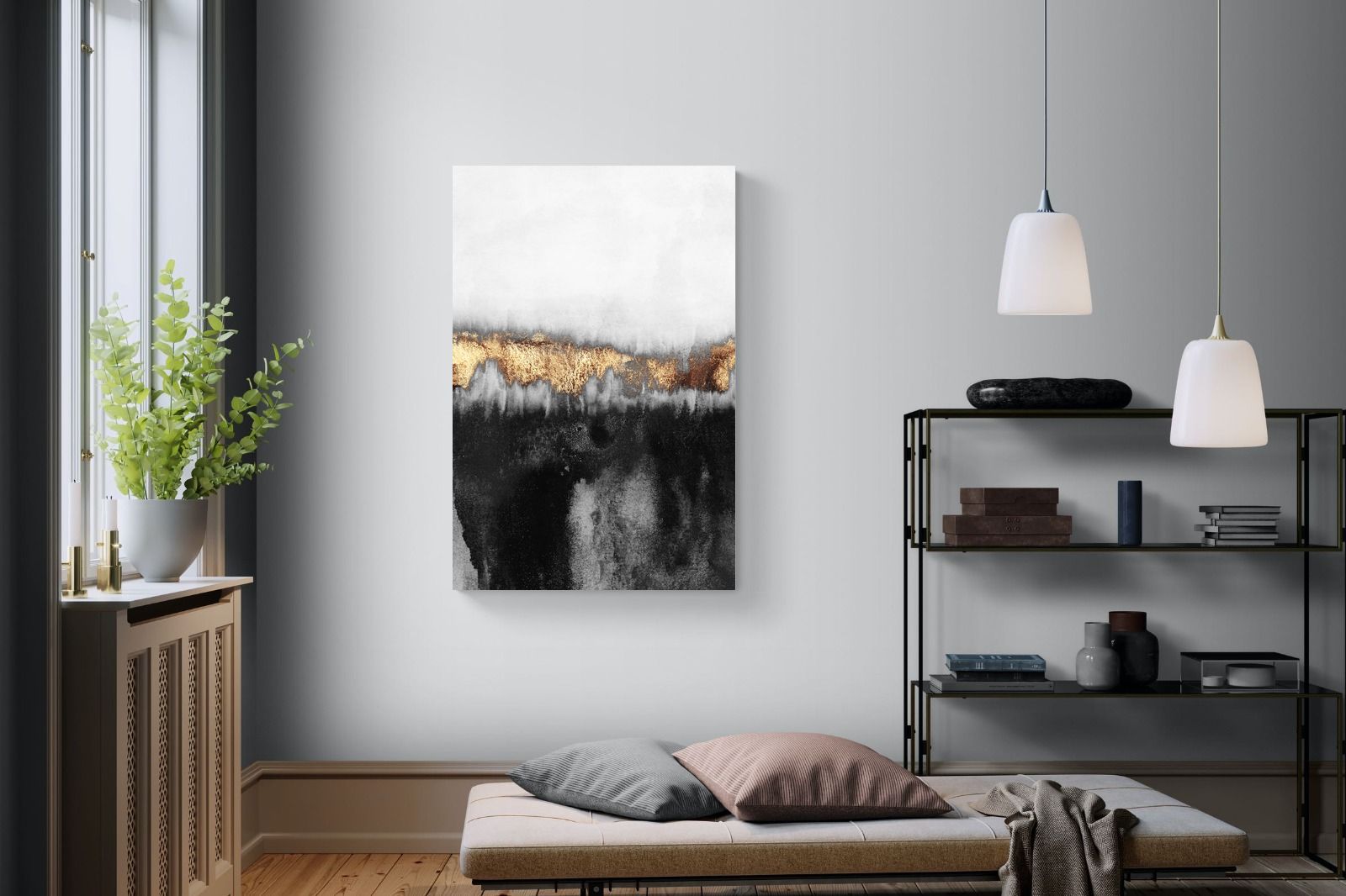 Golden Precipice-Wall_Art-100 x 150cm-Mounted Canvas-No Frame-Pixalot