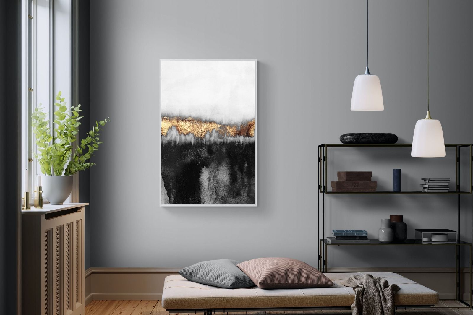 Golden Precipice-Wall_Art-100 x 150cm-Mounted Canvas-White-Pixalot