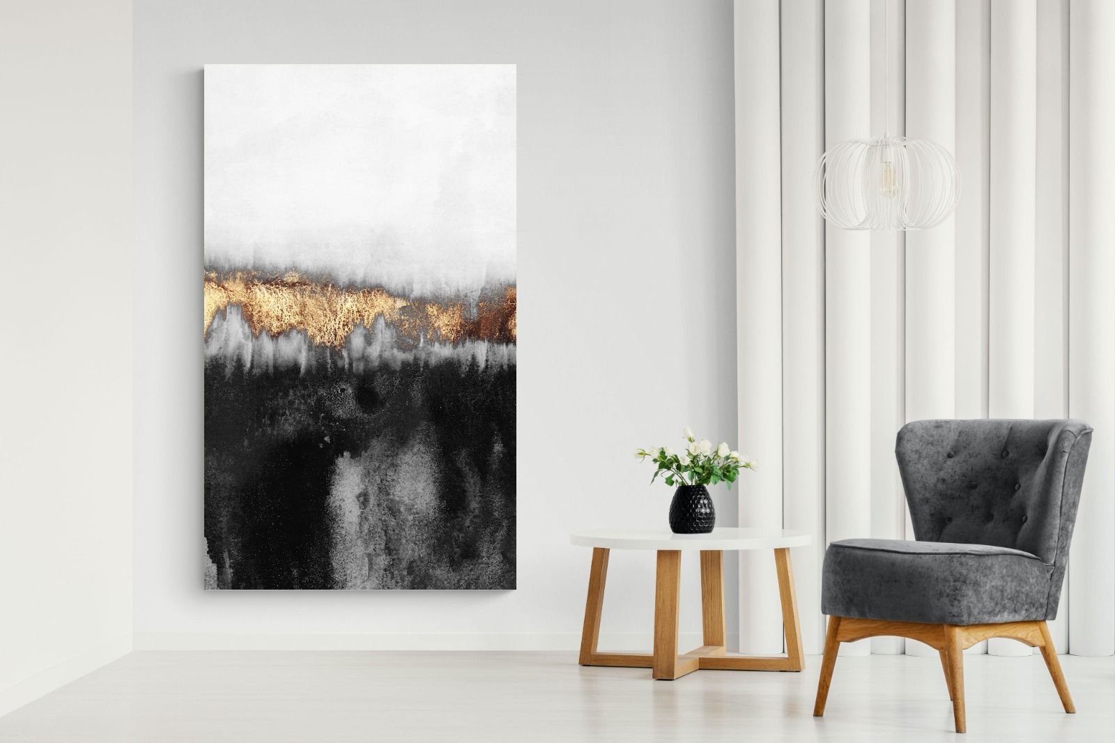 Golden Precipice-Wall_Art-130 x 220cm-Mounted Canvas-No Frame-Pixalot