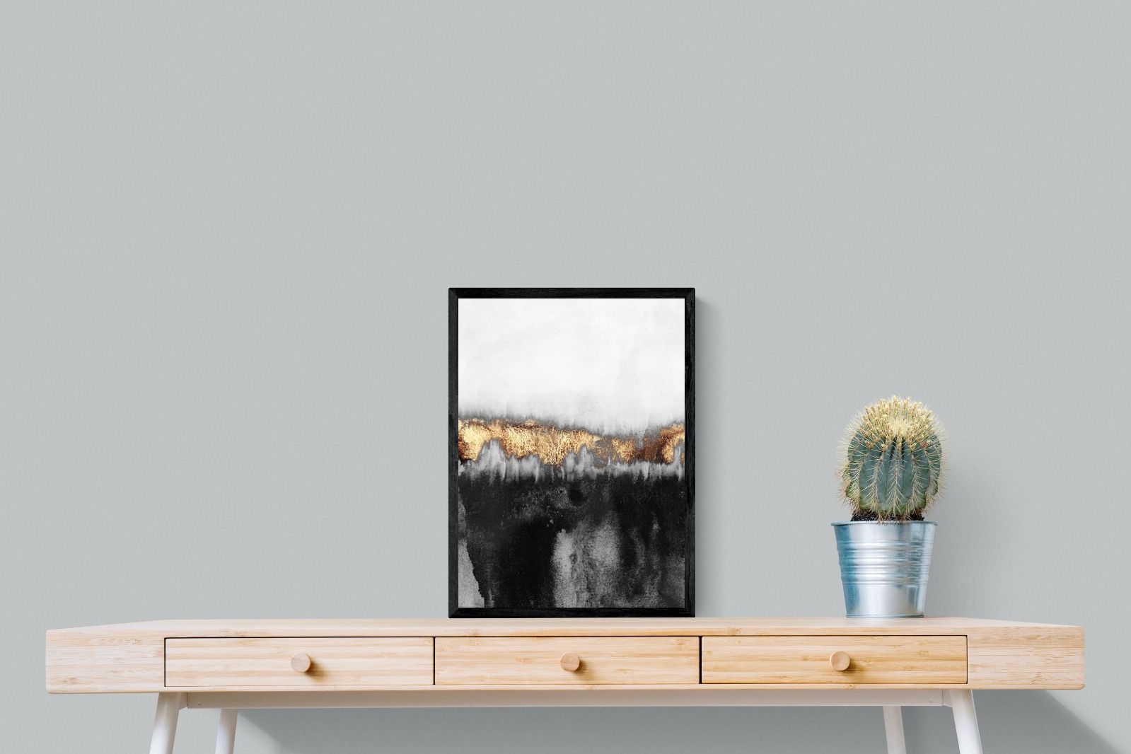 Golden Precipice-Wall_Art-45 x 60cm-Mounted Canvas-Black-Pixalot