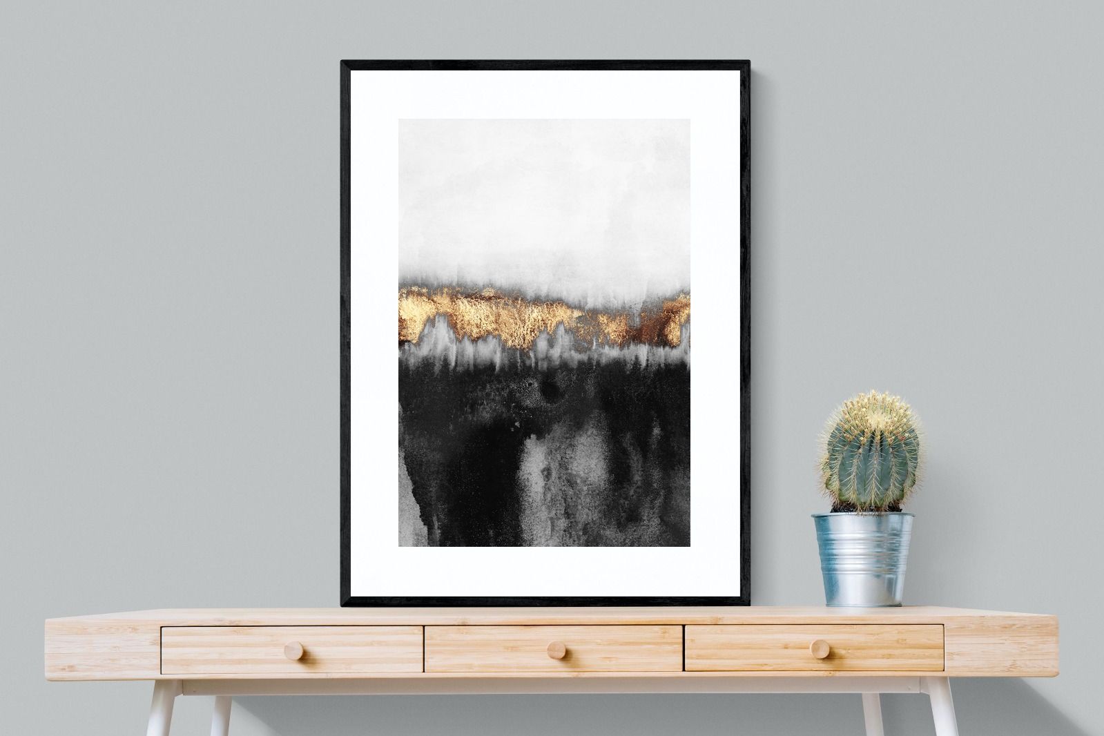 Golden Precipice-Wall_Art-75 x 100cm-Framed Print-Black-Pixalot