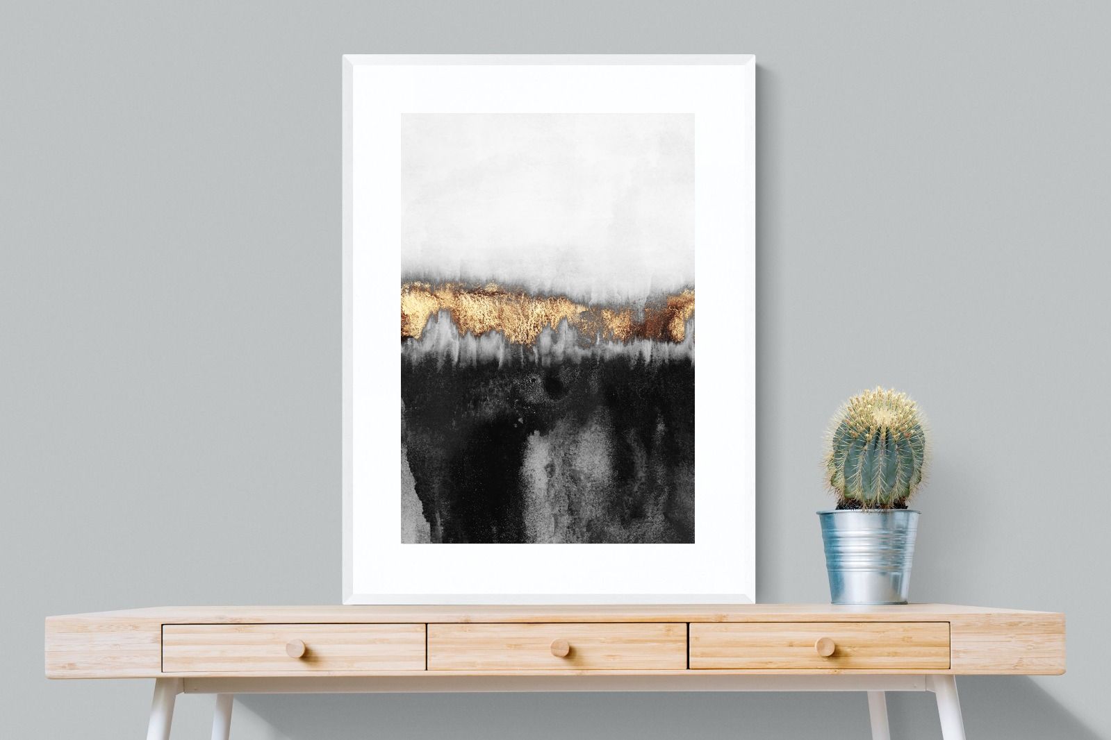 Golden Precipice-Wall_Art-75 x 100cm-Framed Print-White-Pixalot