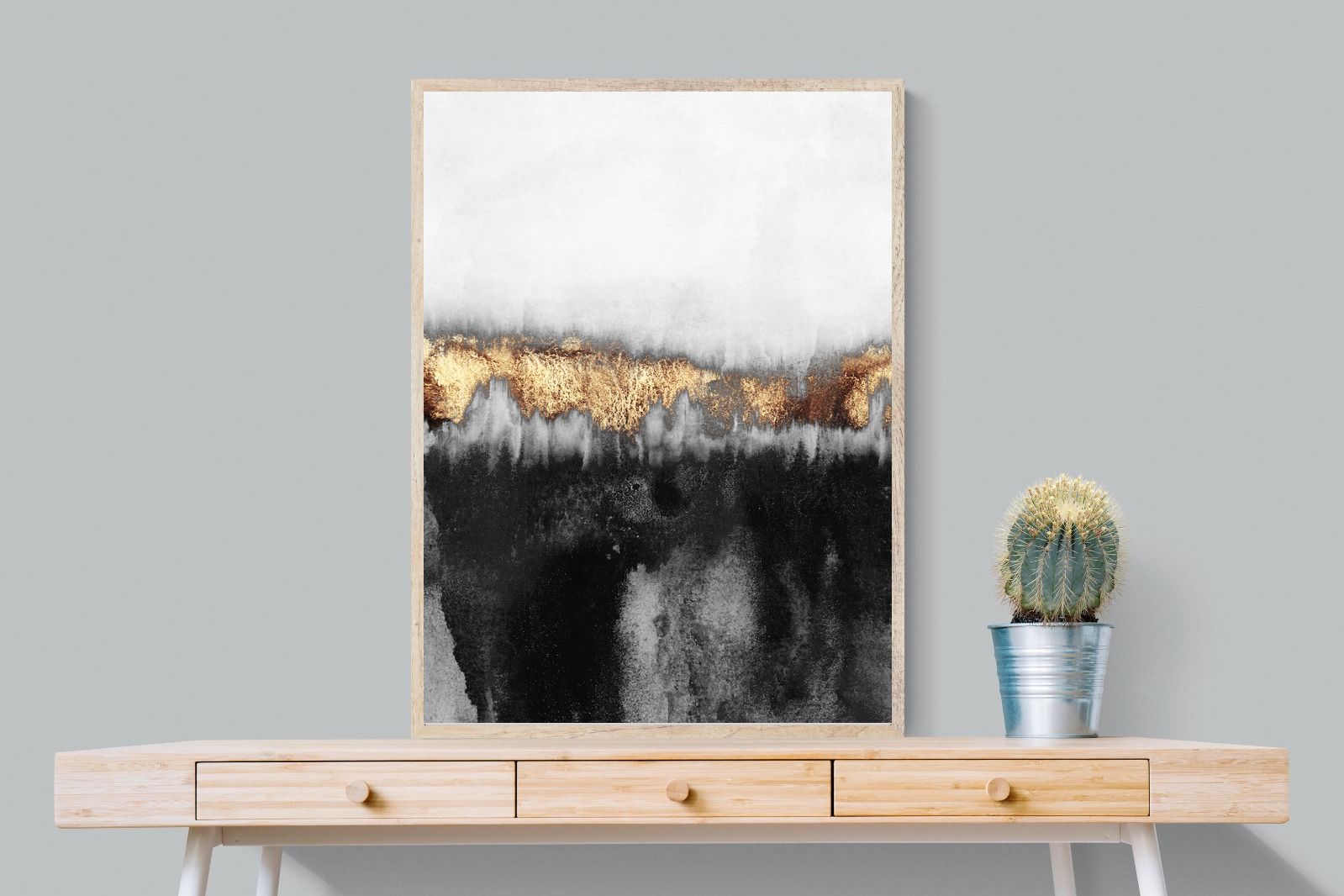 Golden Precipice-Wall_Art-75 x 100cm-Mounted Canvas-Wood-Pixalot