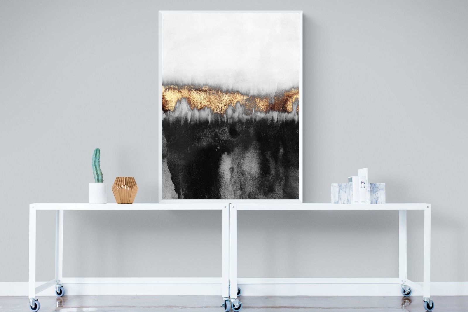 Golden Precipice-Wall_Art-90 x 120cm-Mounted Canvas-White-Pixalot