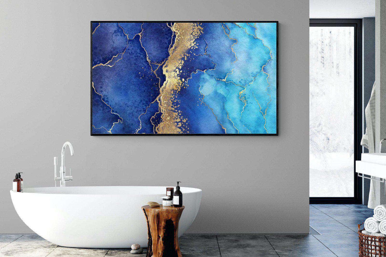 Golden Veins-Wall_Art-180 x 110cm-Mounted Canvas-Black-Pixalot