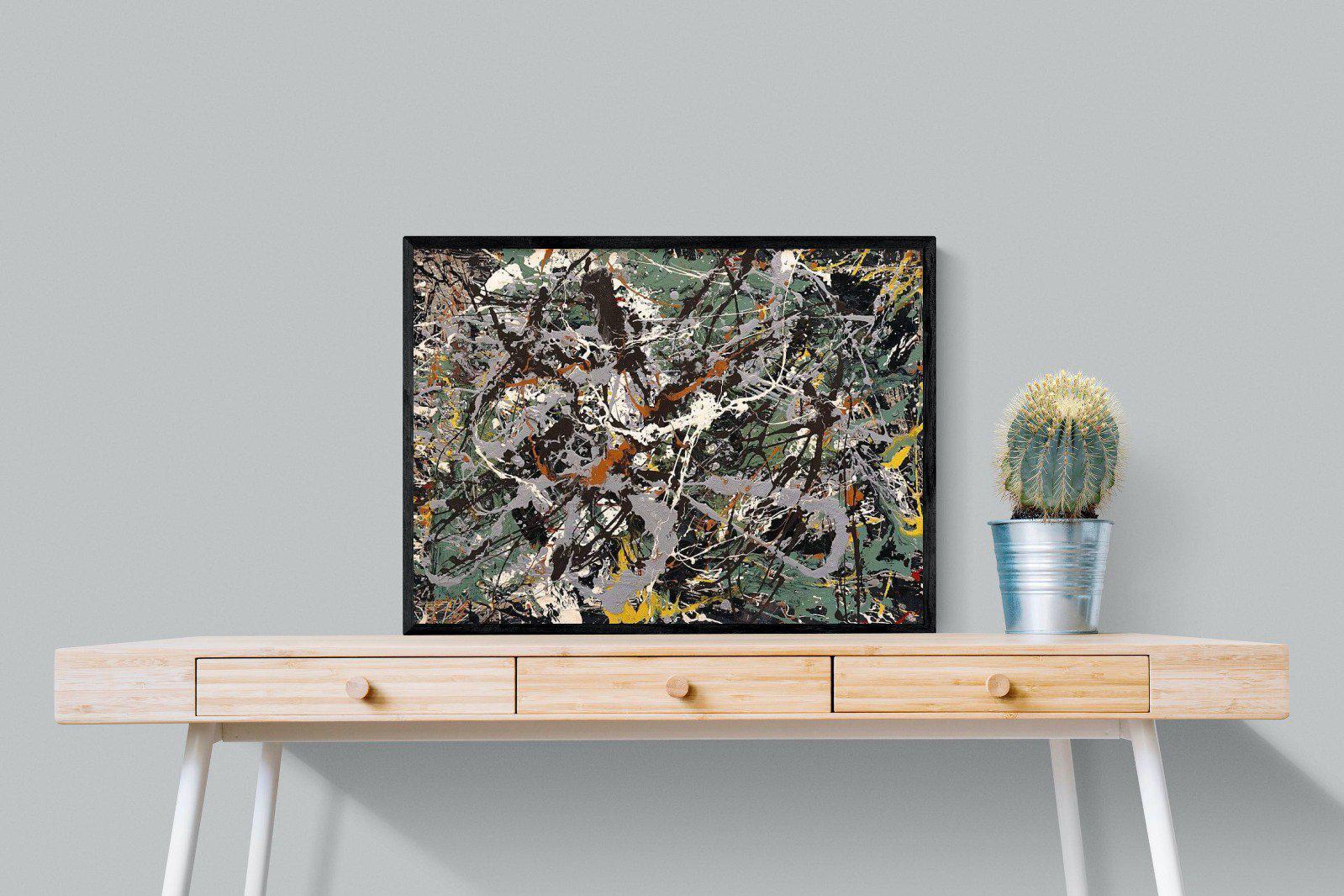 Green Silver-Wall_Art-80 x 60cm-Mounted Canvas-Black-Pixalot