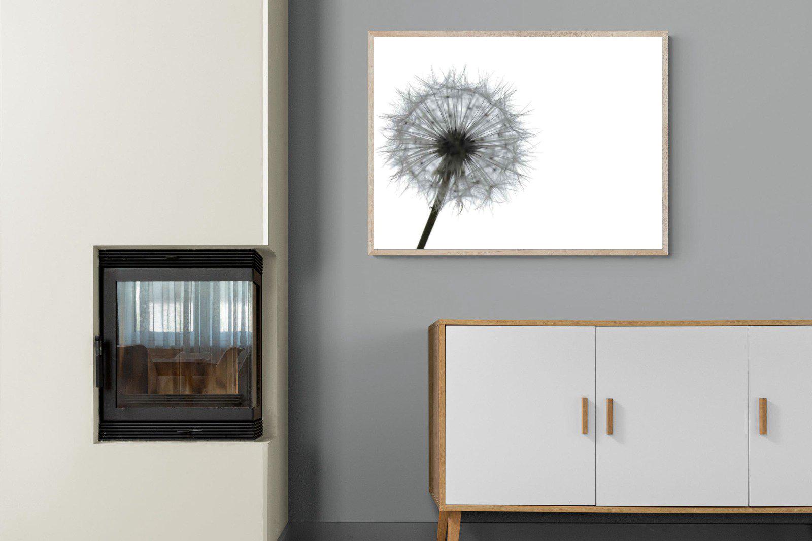 Grey Dandelion-Wall_Art-100 x 75cm-Mounted Canvas-Wood-Pixalot