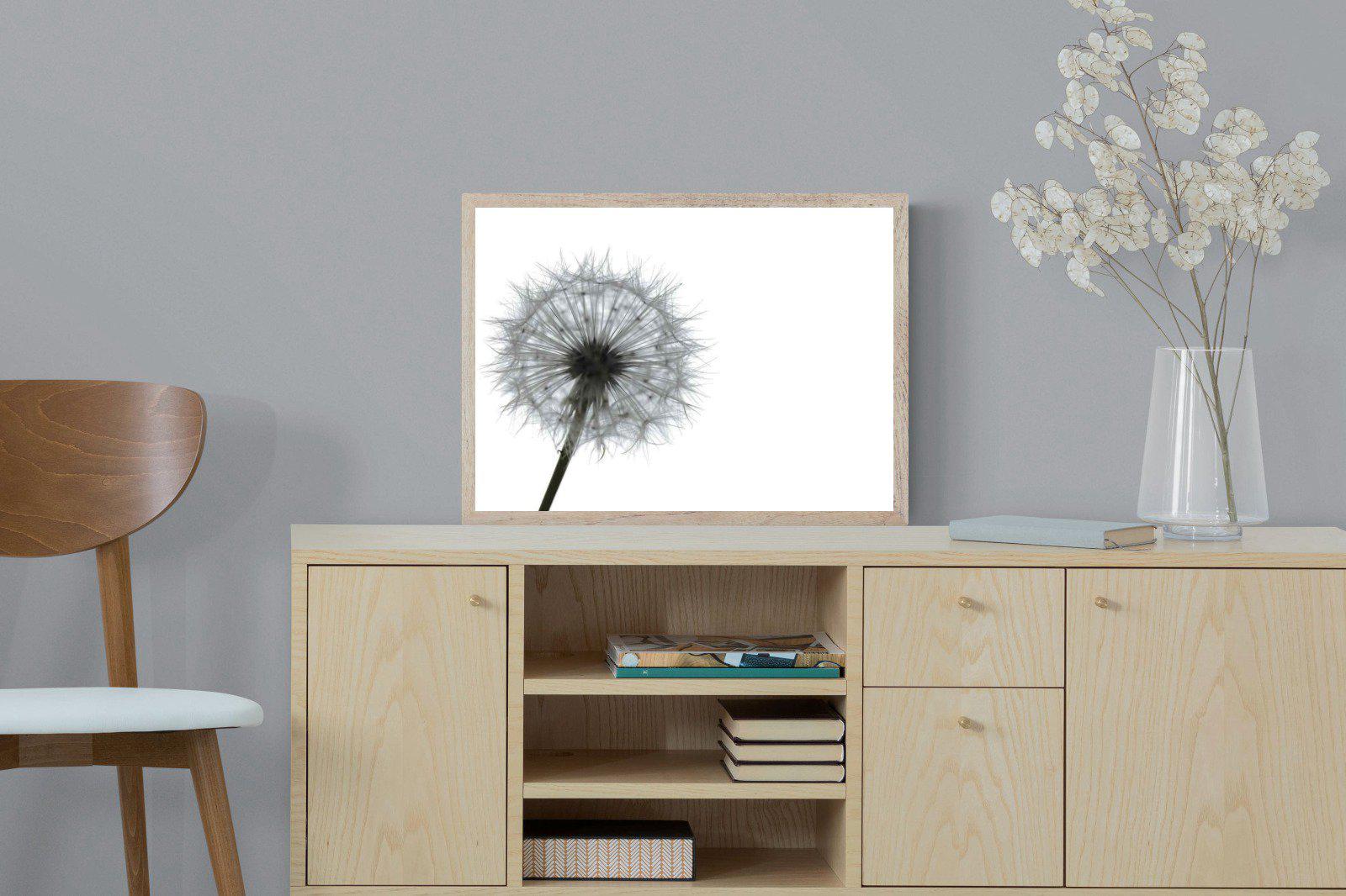 Grey Dandelion-Wall_Art-60 x 45cm-Mounted Canvas-Wood-Pixalot