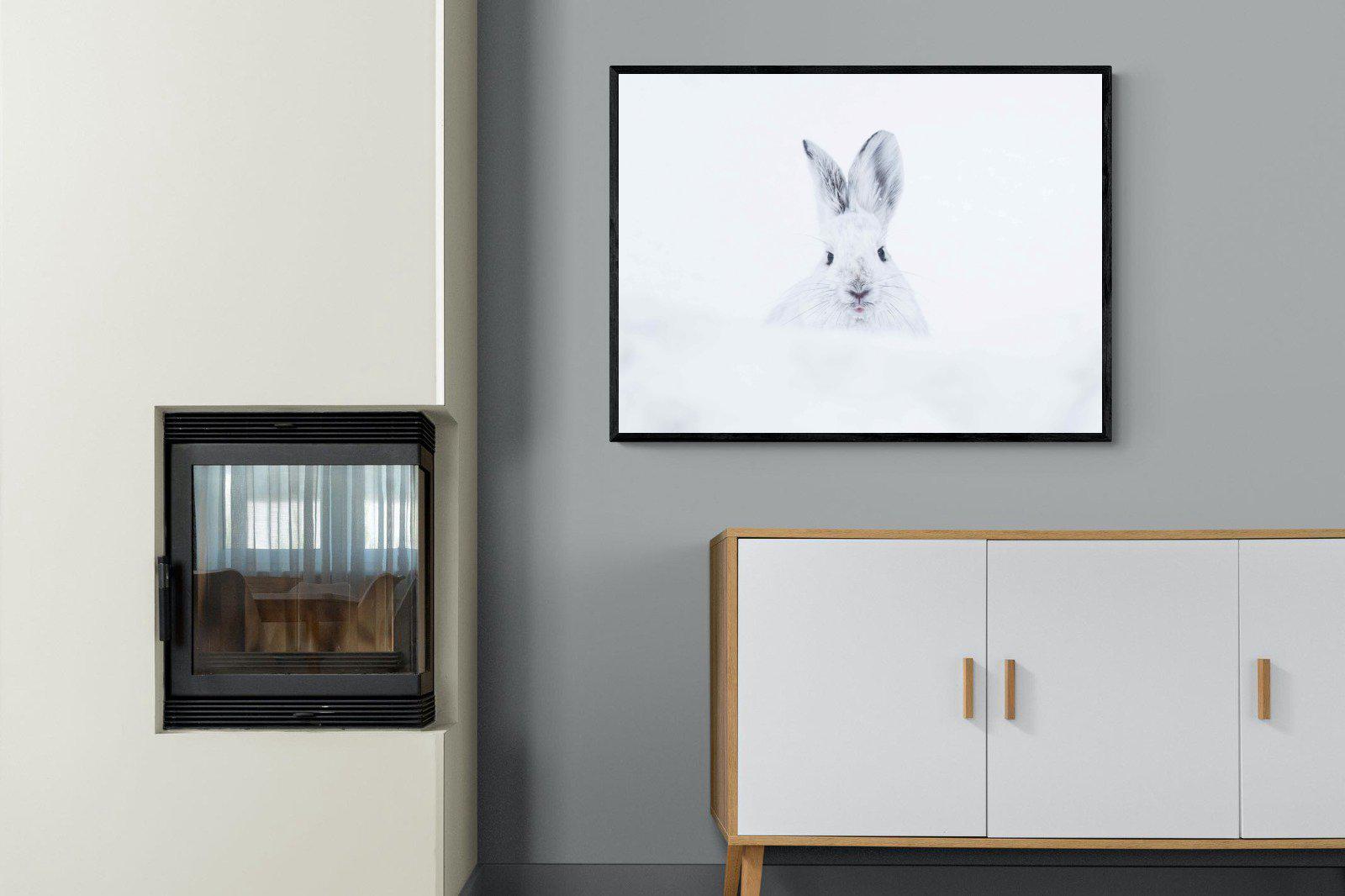 Hare-Wall_Art-100 x 75cm-Mounted Canvas-Black-Pixalot