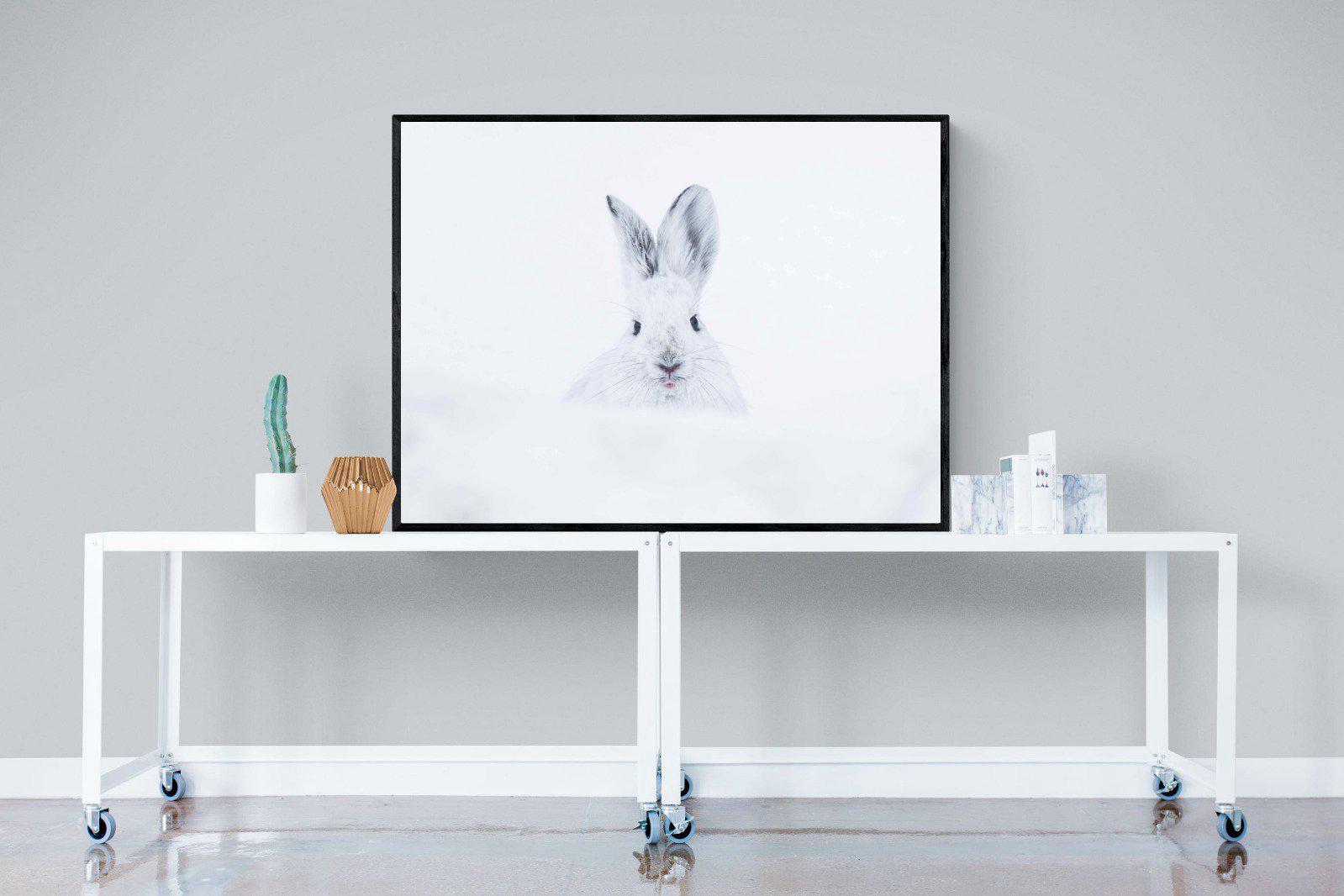 Hare-Wall_Art-120 x 90cm-Mounted Canvas-Black-Pixalot