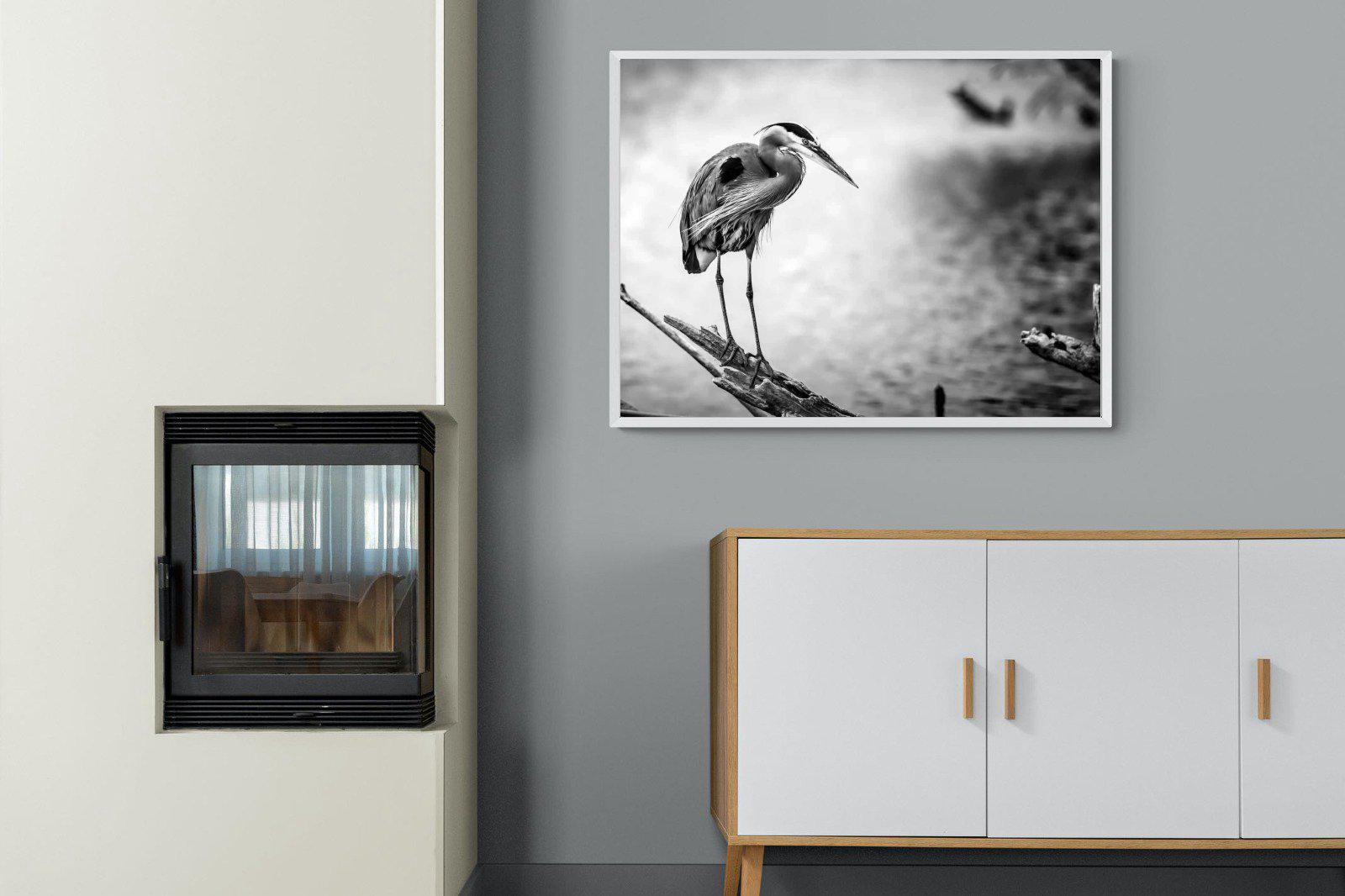 Heron-Wall_Art-100 x 75cm-Mounted Canvas-White-Pixalot