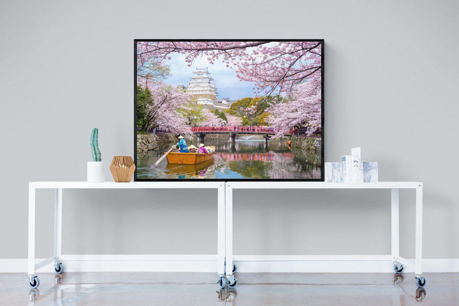 Himeji Castle-Wall_Art-120 x 90cm-Mounted Canvas-Black-Pixalot