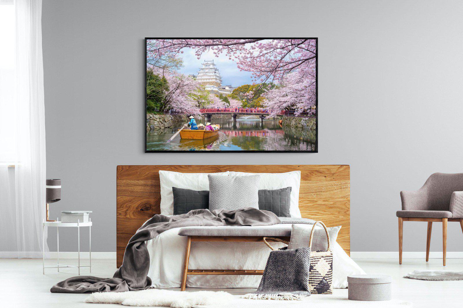 Himeji Castle-Wall_Art-150 x 100cm-Mounted Canvas-Black-Pixalot