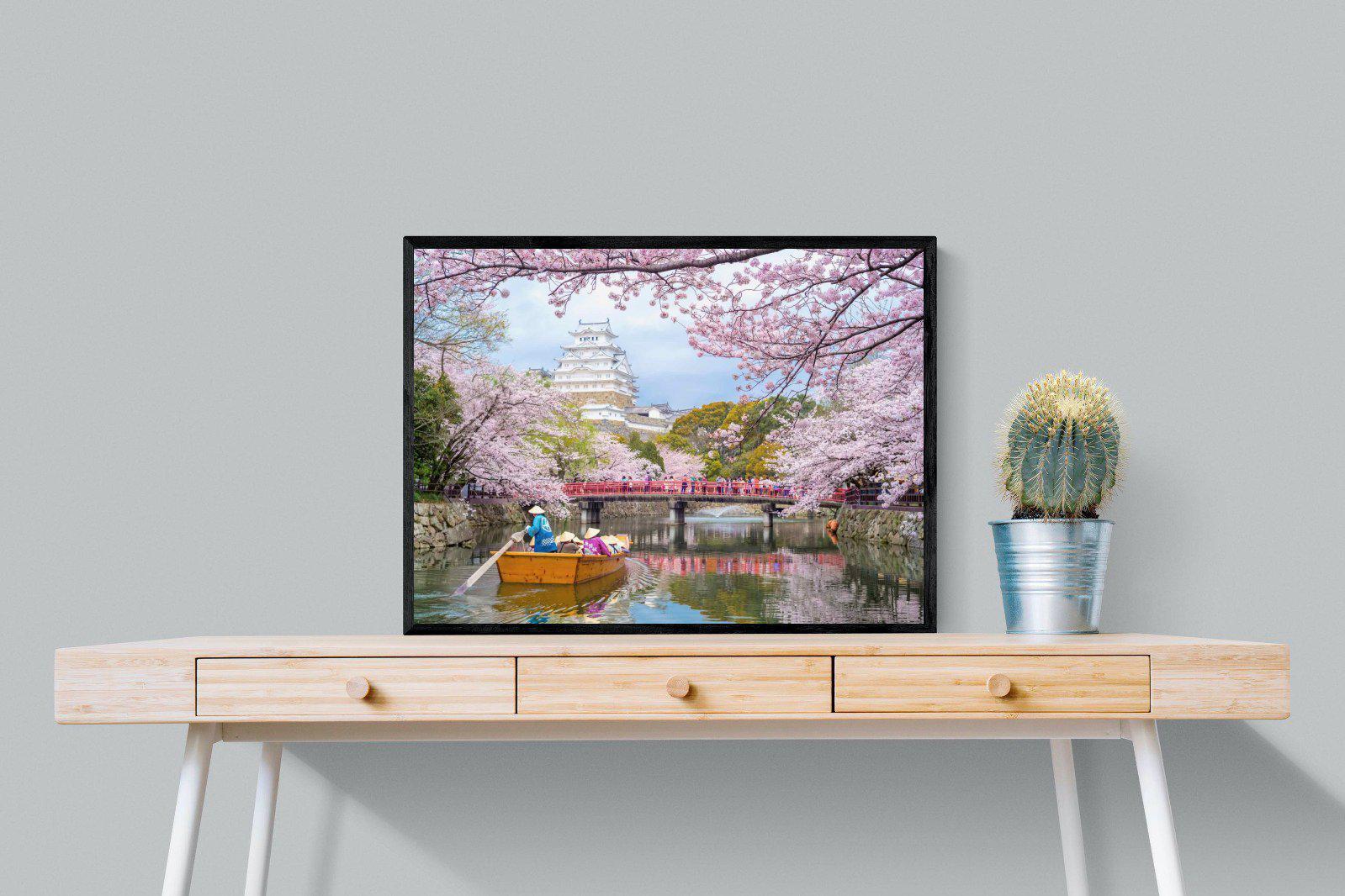 Himeji Castle-Wall_Art-80 x 60cm-Mounted Canvas-Black-Pixalot