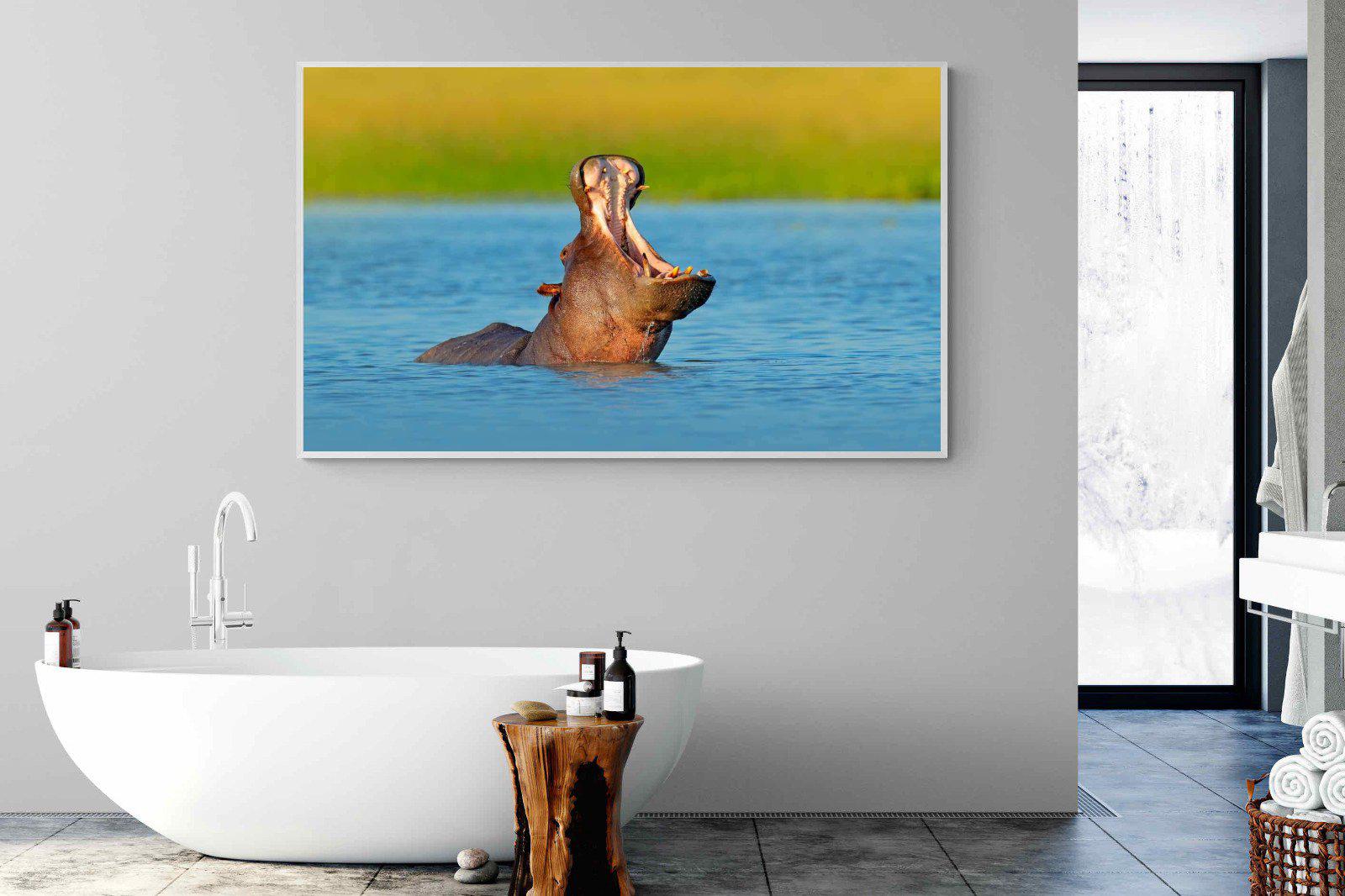 Hippo-Wall_Art-180 x 110cm-Mounted Canvas-White-Pixalot