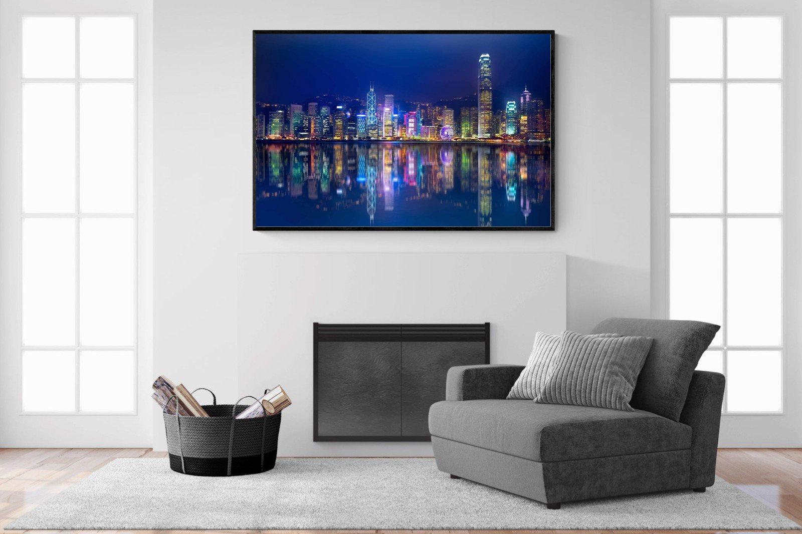 Hong Kong-Wall_Art-150 x 100cm-Mounted Canvas-Black-Pixalot