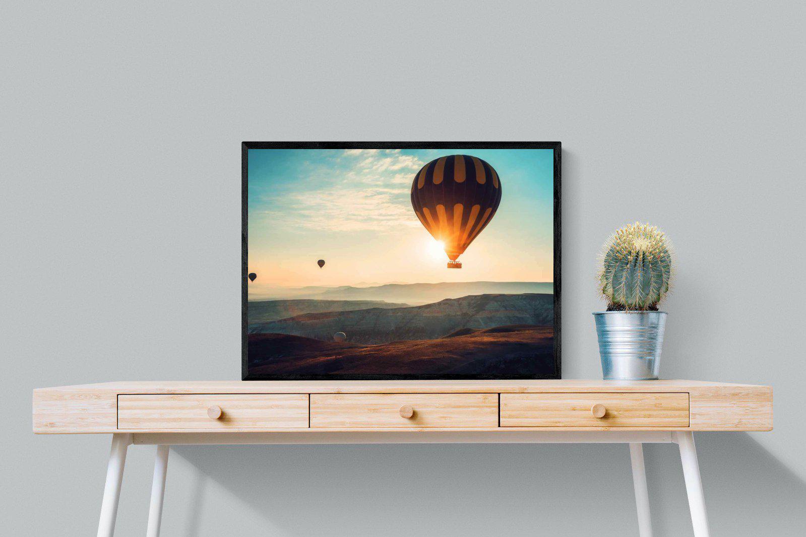 Hot Air-Wall_Art-80 x 60cm-Mounted Canvas-Black-Pixalot