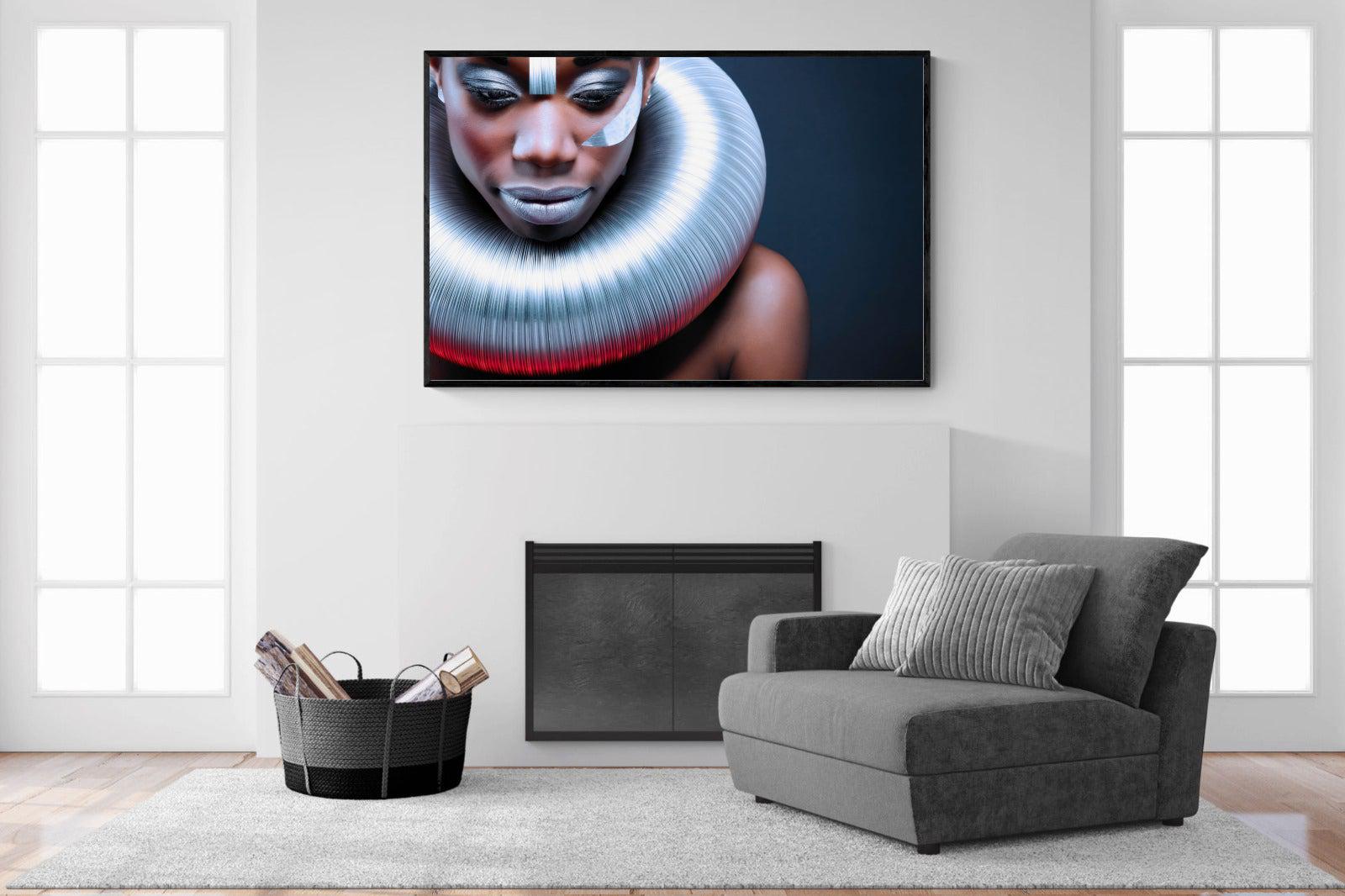 Ice Queen-Wall_Art-150 x 100cm-Mounted Canvas-Black-Pixalot