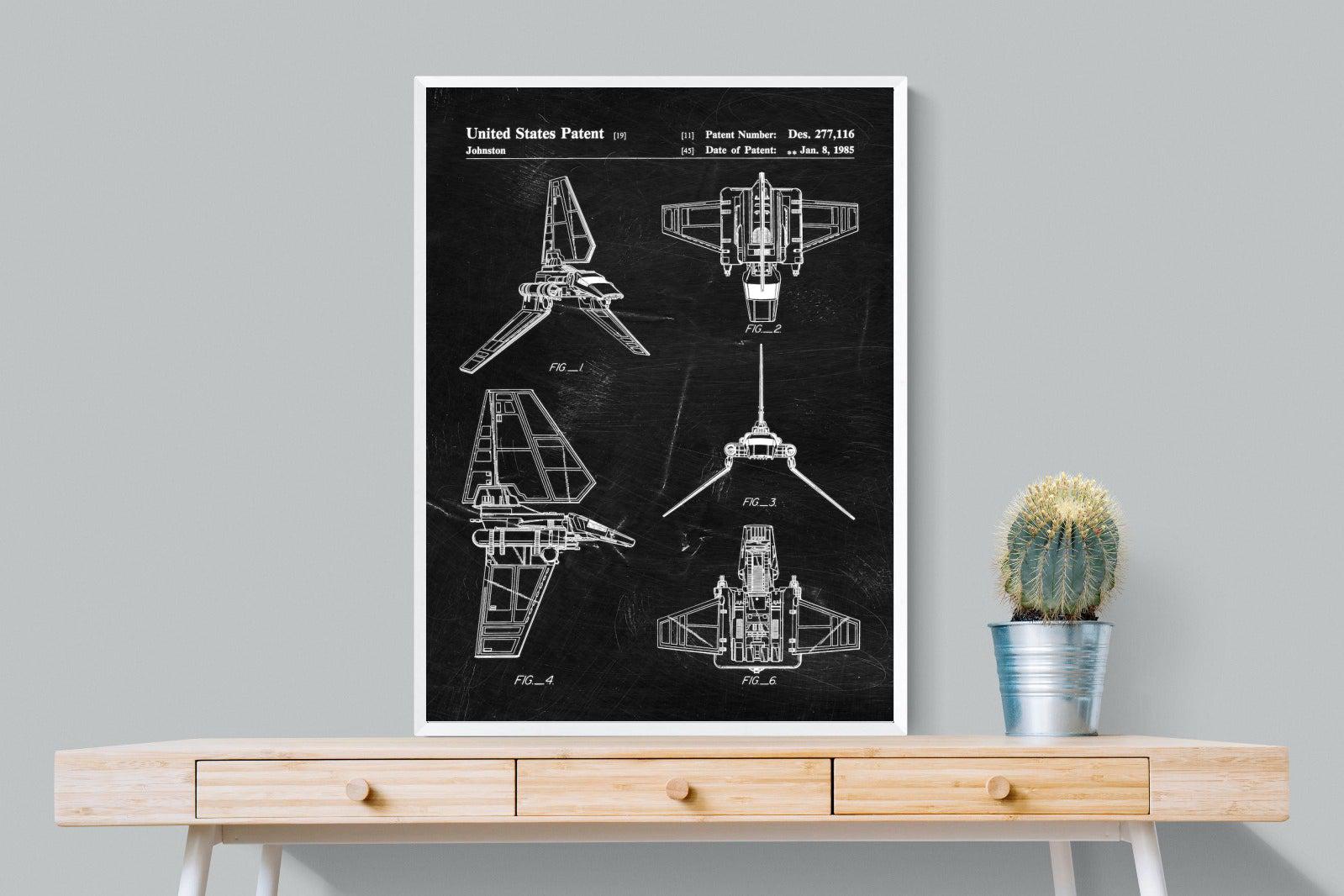 Imperial Shuttle Blueprint-Wall_Art-75 x 100cm-Mounted Canvas-White-Pixalot