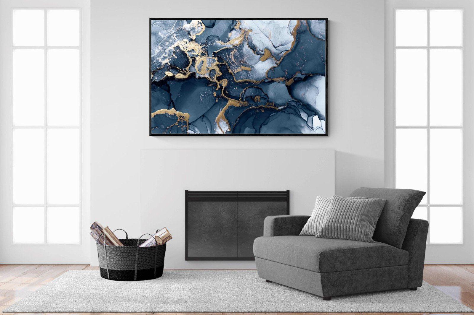 Indigo Ink-Wall_Art-150 x 100cm-Mounted Canvas-Black-Pixalot