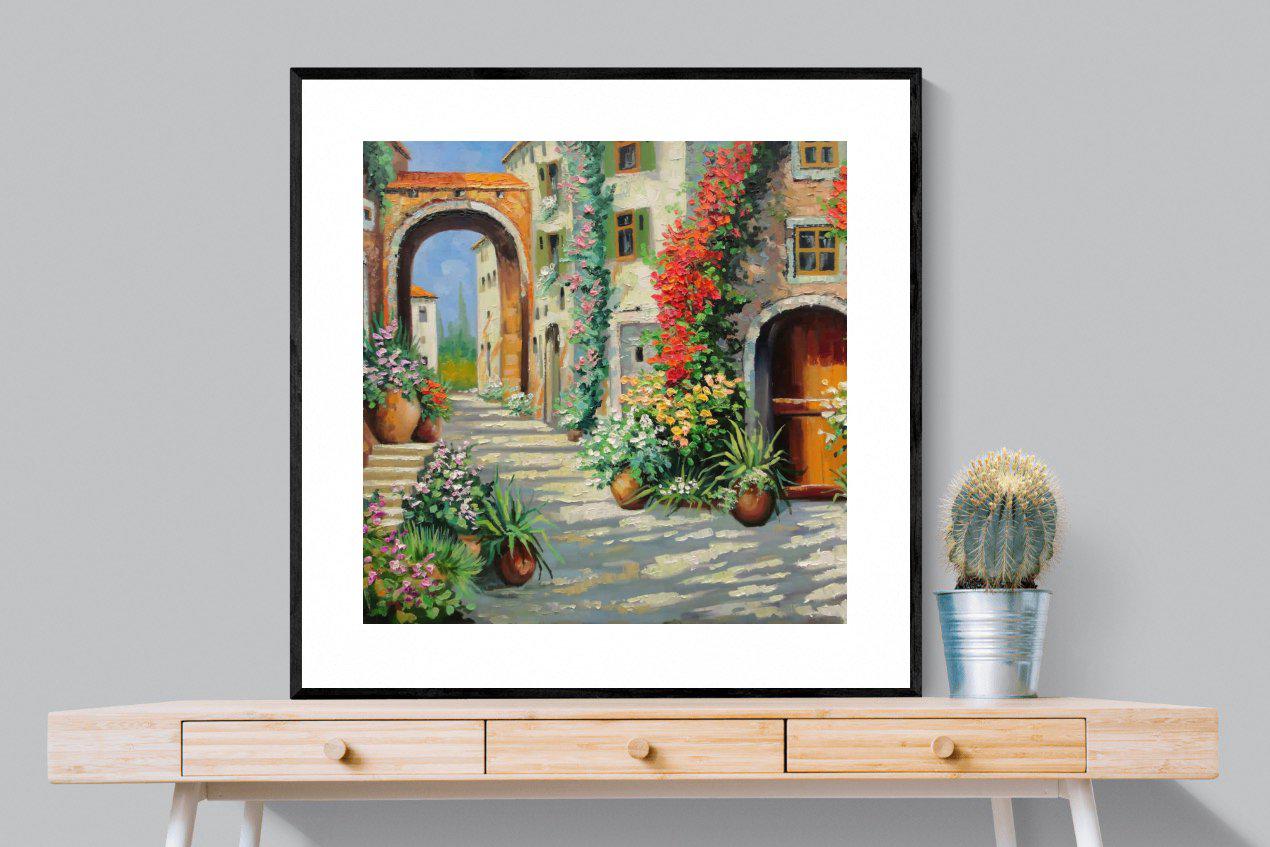 Italian Oil-Wall_Art-100 x 100cm-Framed Print-Black-Pixalot